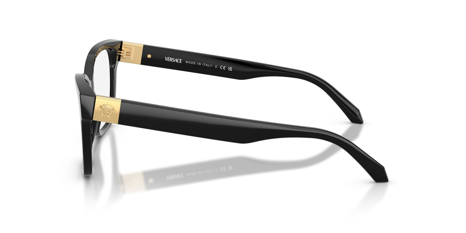 Eyeglasses Versace VE 3382 (GB1) color nero shape cat eye lenses lente demo