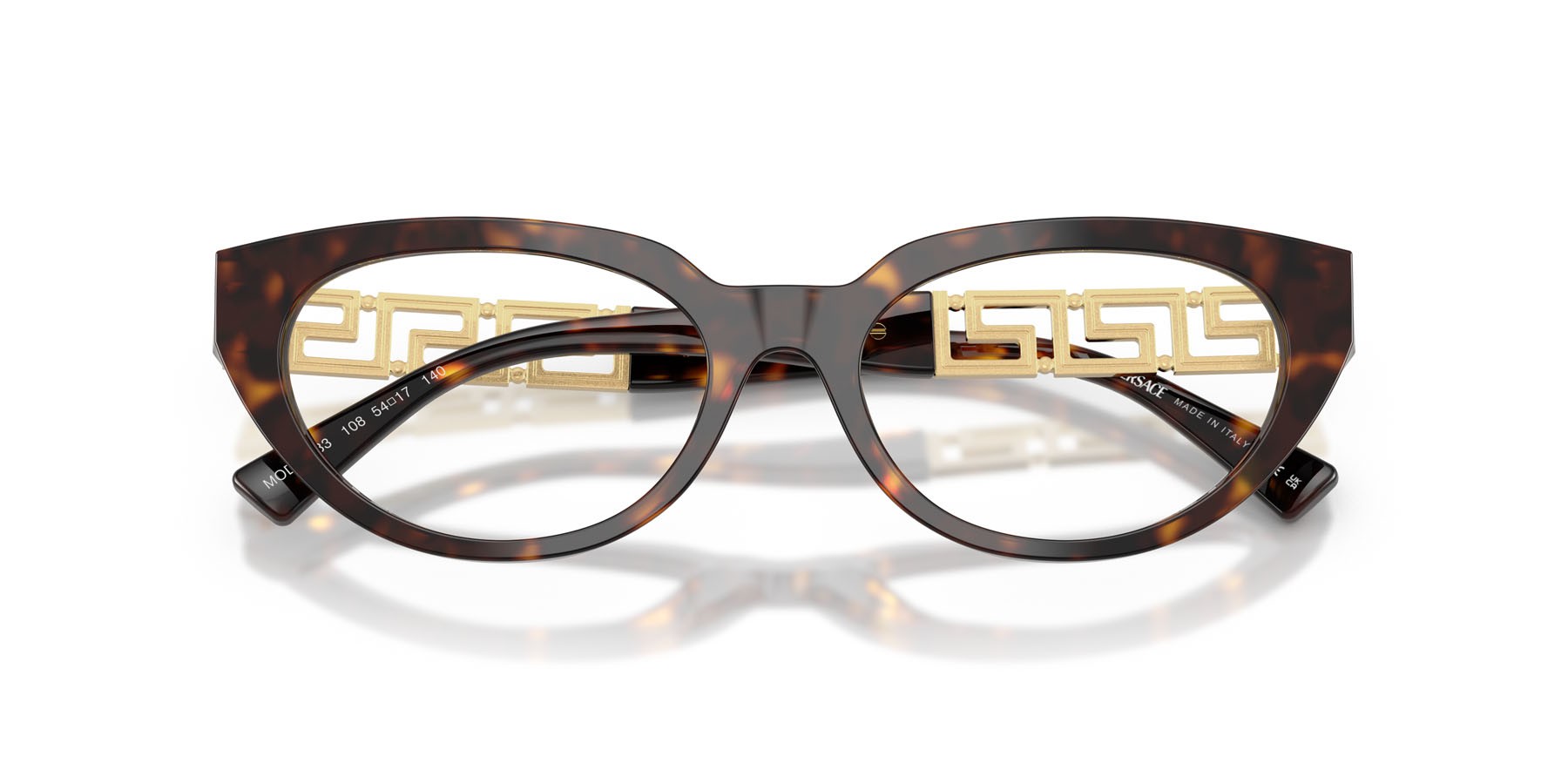 Eyeglasses Versace VE 3383 (108) color havana shape cat eye lenses lente demo