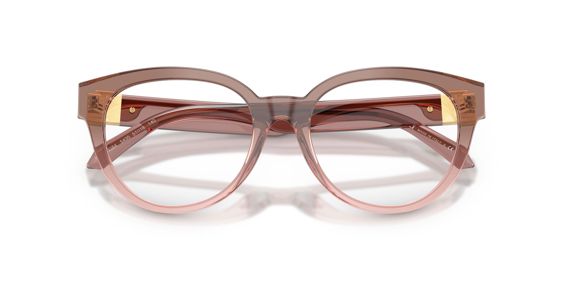 Eyeglasses Versace VE 3384 (5435) color marrone sfumato rosa shape round lenses lente demo