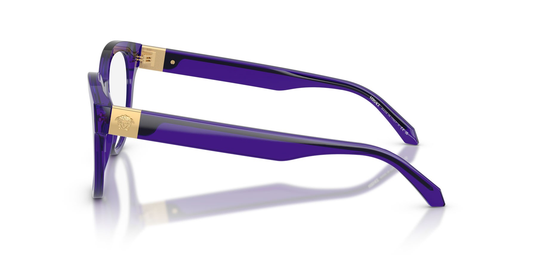 Occhiali da vista Versace VE 3384 (5545) colore violetto scuro trasparente forma rotondo lenti lente demo