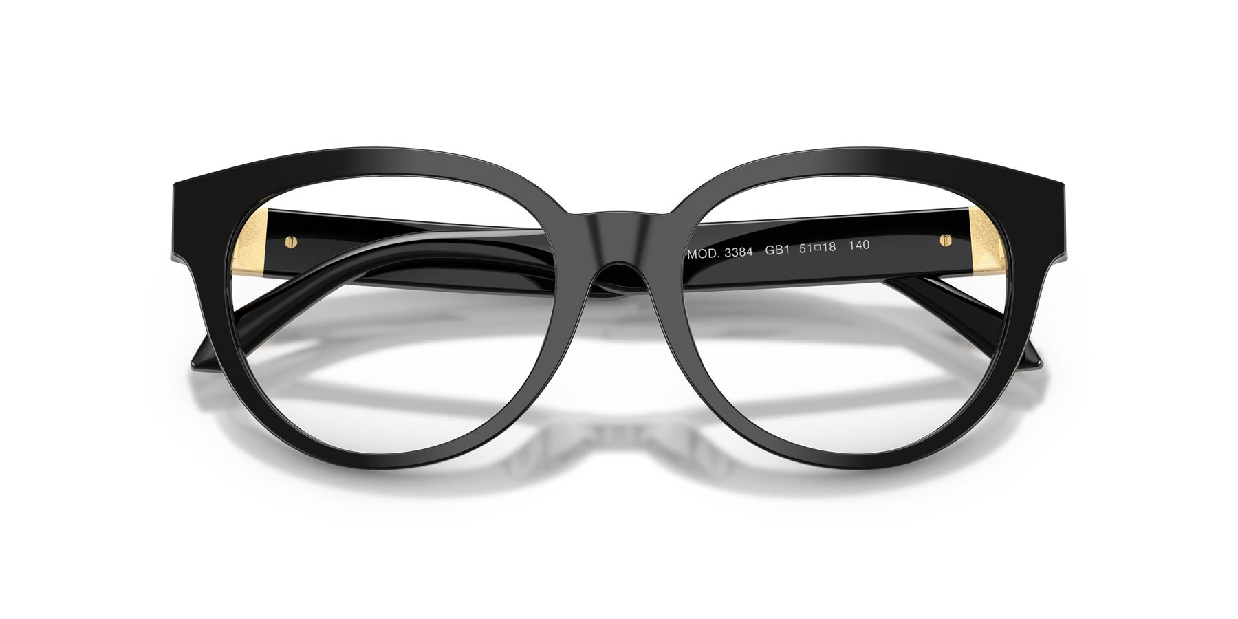 Occhiali da vista Versace VE 3384 (GB1) colore nero forma rotondo lenti lente demo