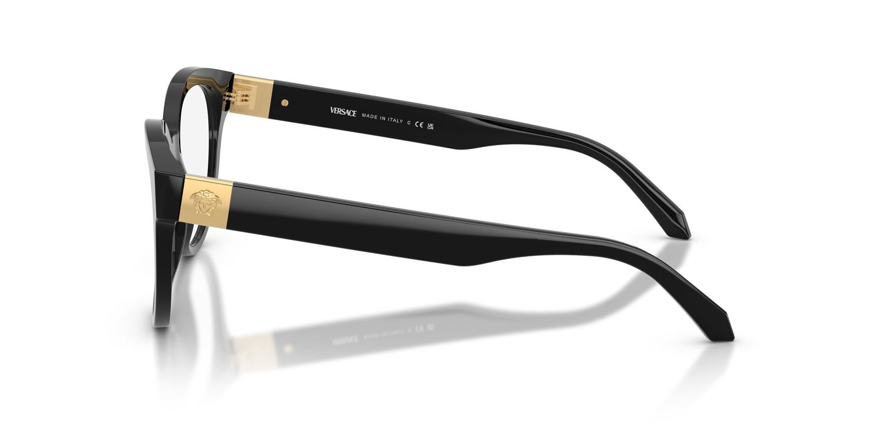 Occhiali da vista Versace VE 3384 (GB1) colore nero forma rotondo lenti lente demo
