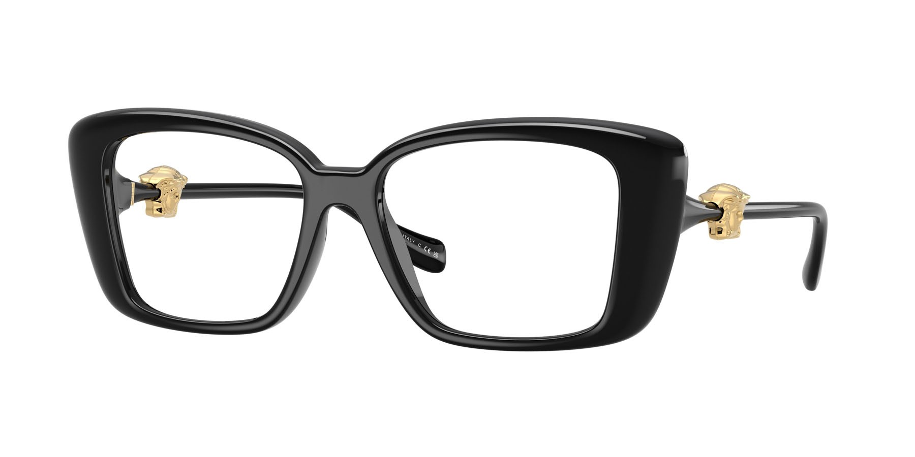 Occhiali da vista Versace VE 3385U (GB1) colore nero forma quadrato lenti lente demo