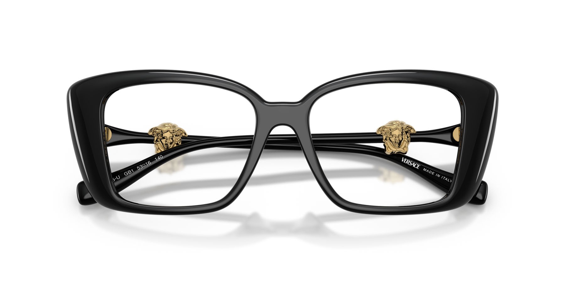 Occhiali da vista Versace VE 3385U (GB1) colore nero forma quadrato lenti lente demo