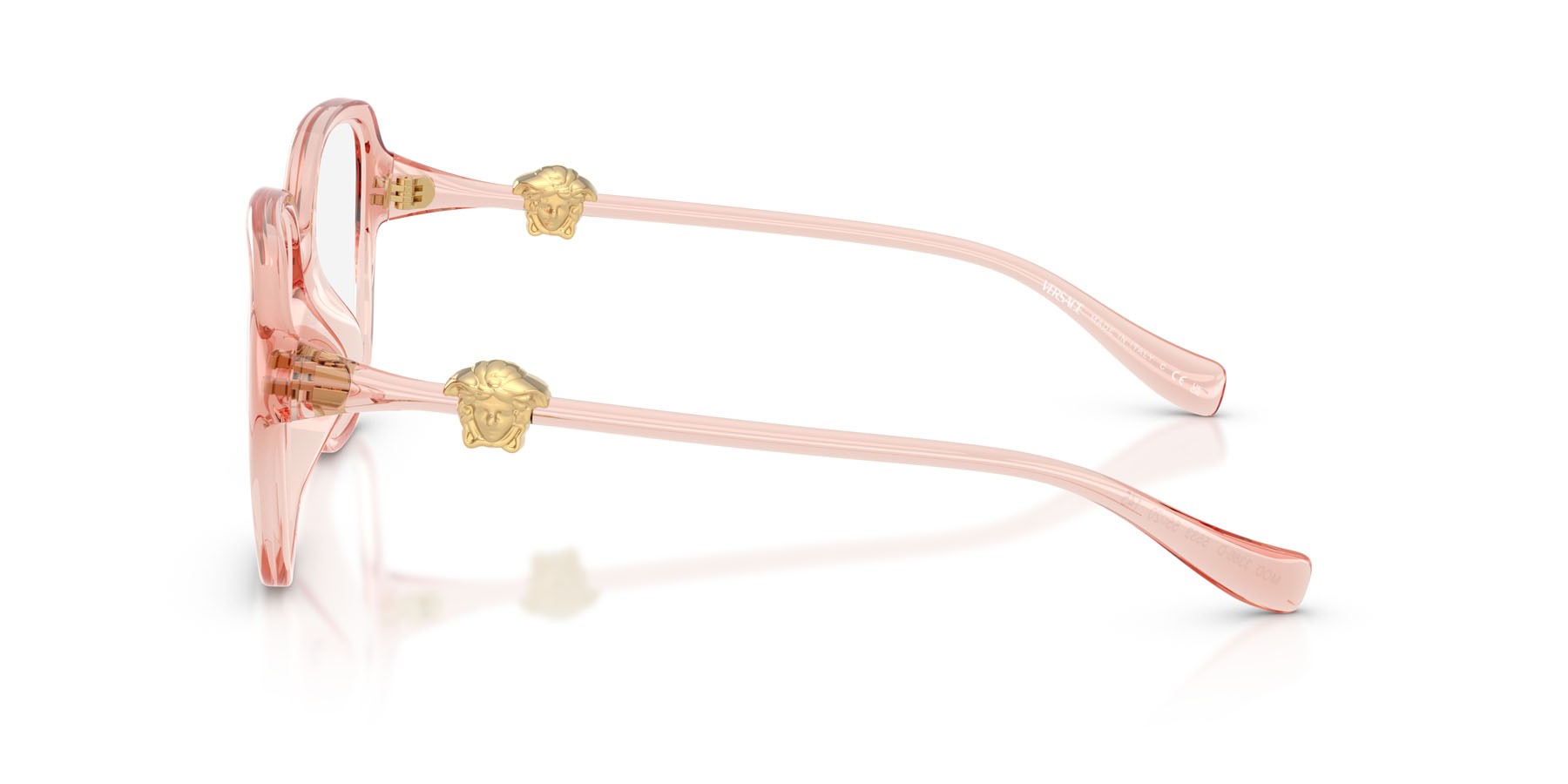 Eyeglasses Versace VE 3386D (5533) color rosa trasparente shape square lenses lente demo