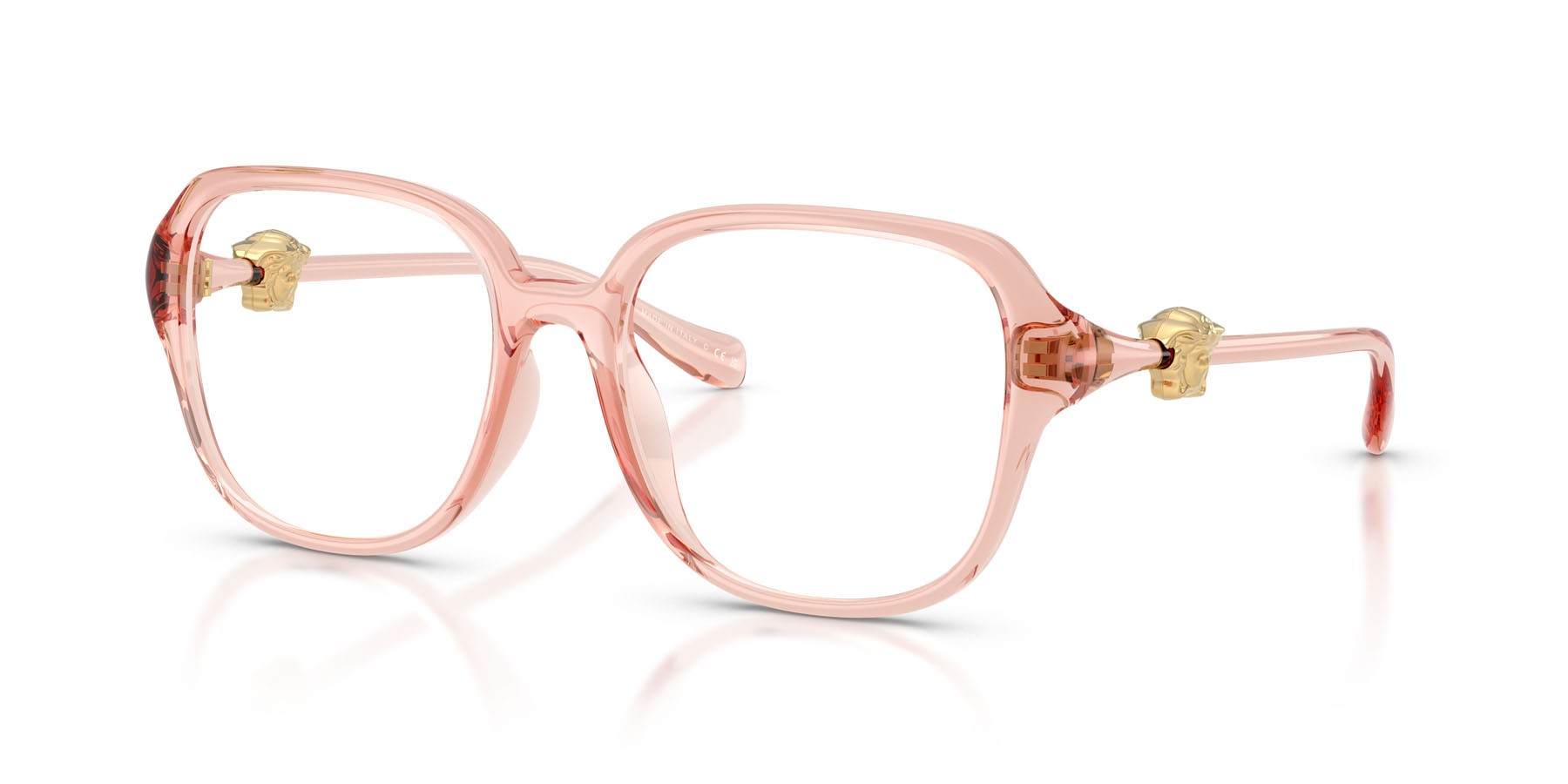Eyeglasses Versace VE 3386D (5533) color rosa trasparente shape square lenses lente demo