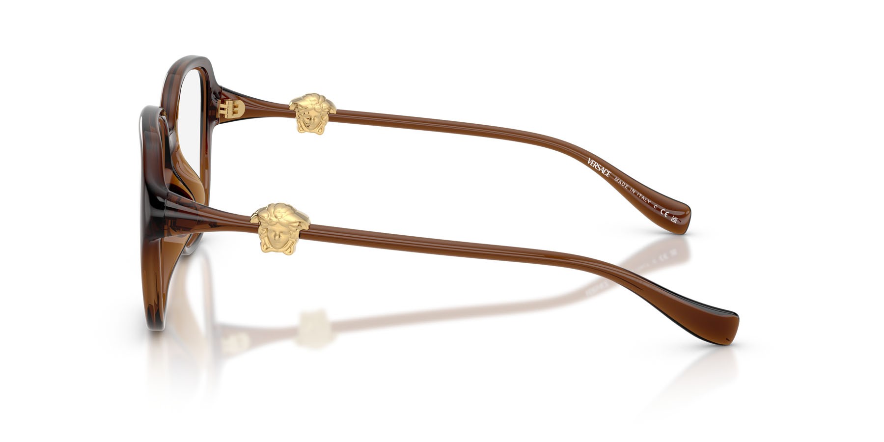 Eyeglasses Versace VE 3386D (5534) color marrone trasparente shape square lenses lente demo