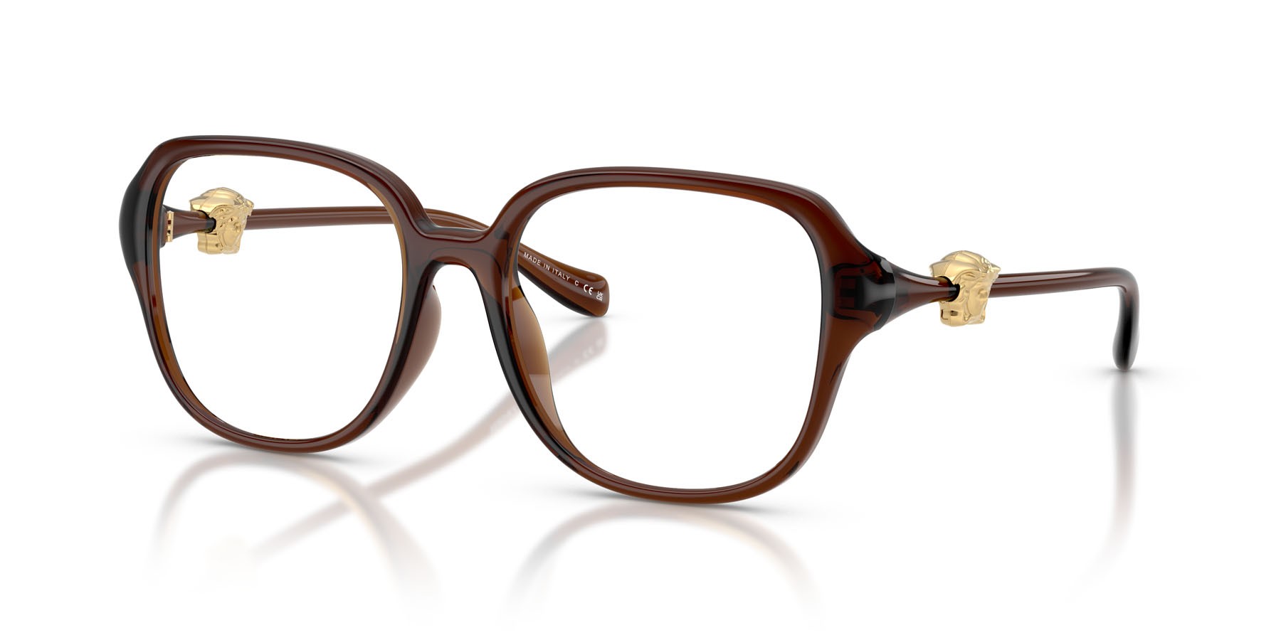 Eyeglasses Versace VE 3386D (5534) color marrone trasparente shape square lenses lente demo