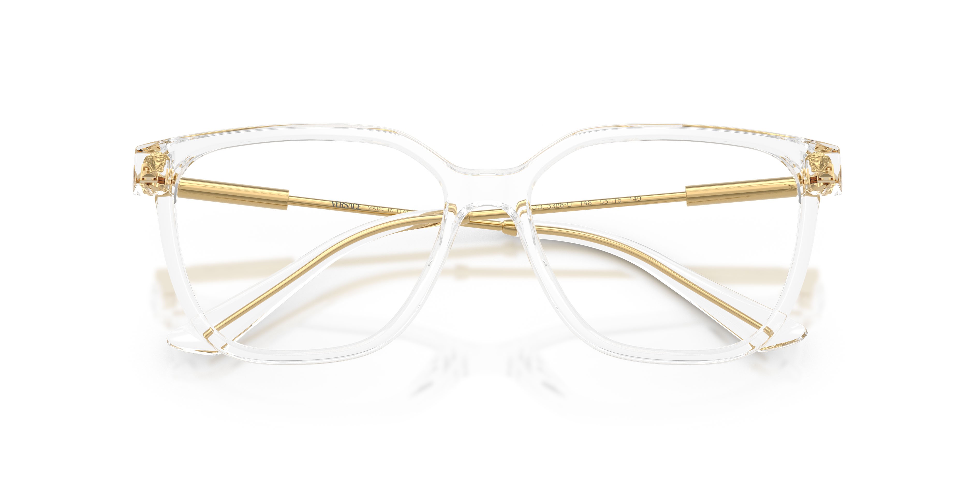 Eyeglasses Versace VE 3388U (148) color crystal trasparente shape square lenses lente demo