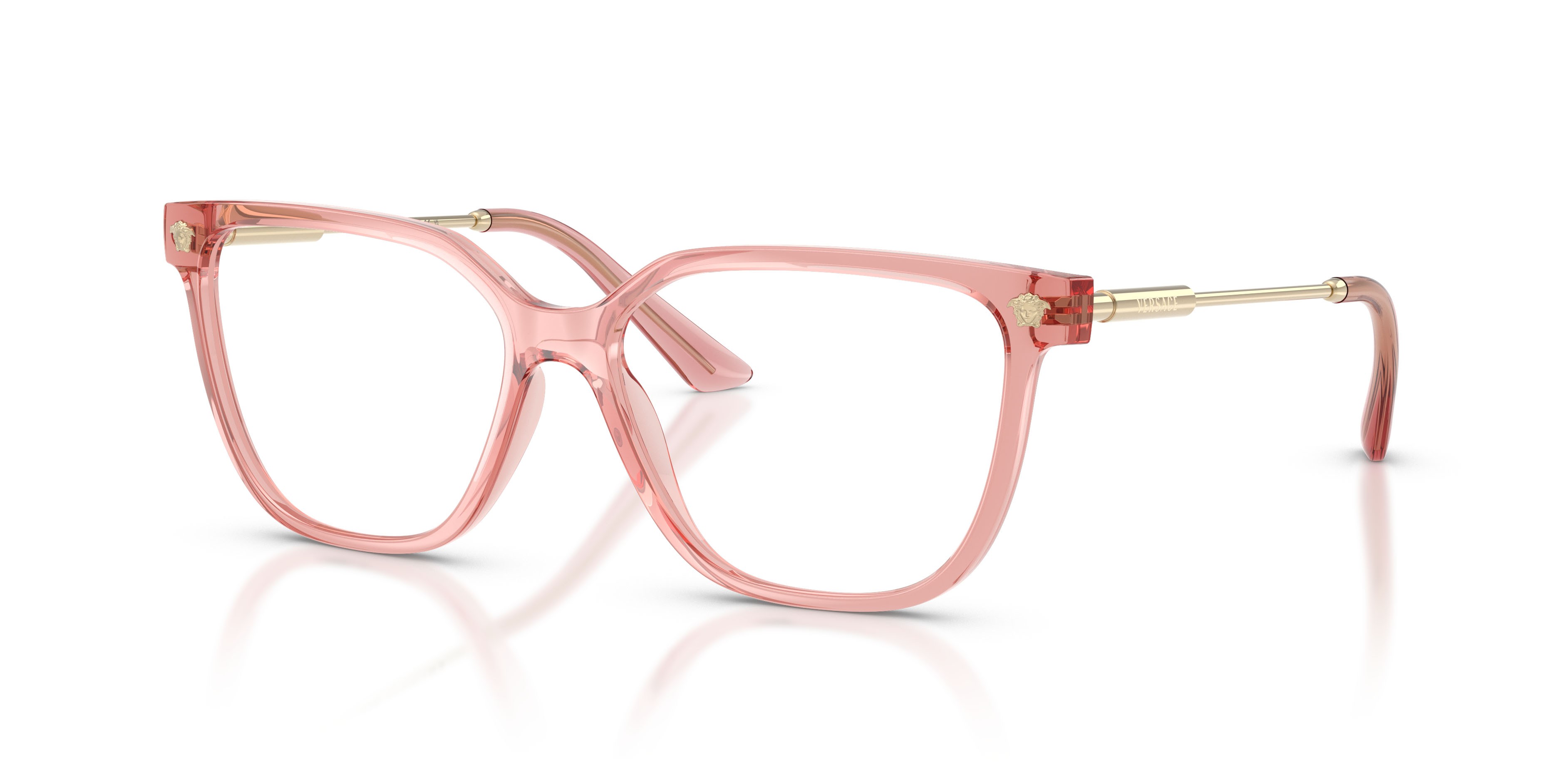Eyeglasses Versace VE 3388U (5322) color pesca trasparente shape square lenses lente demo