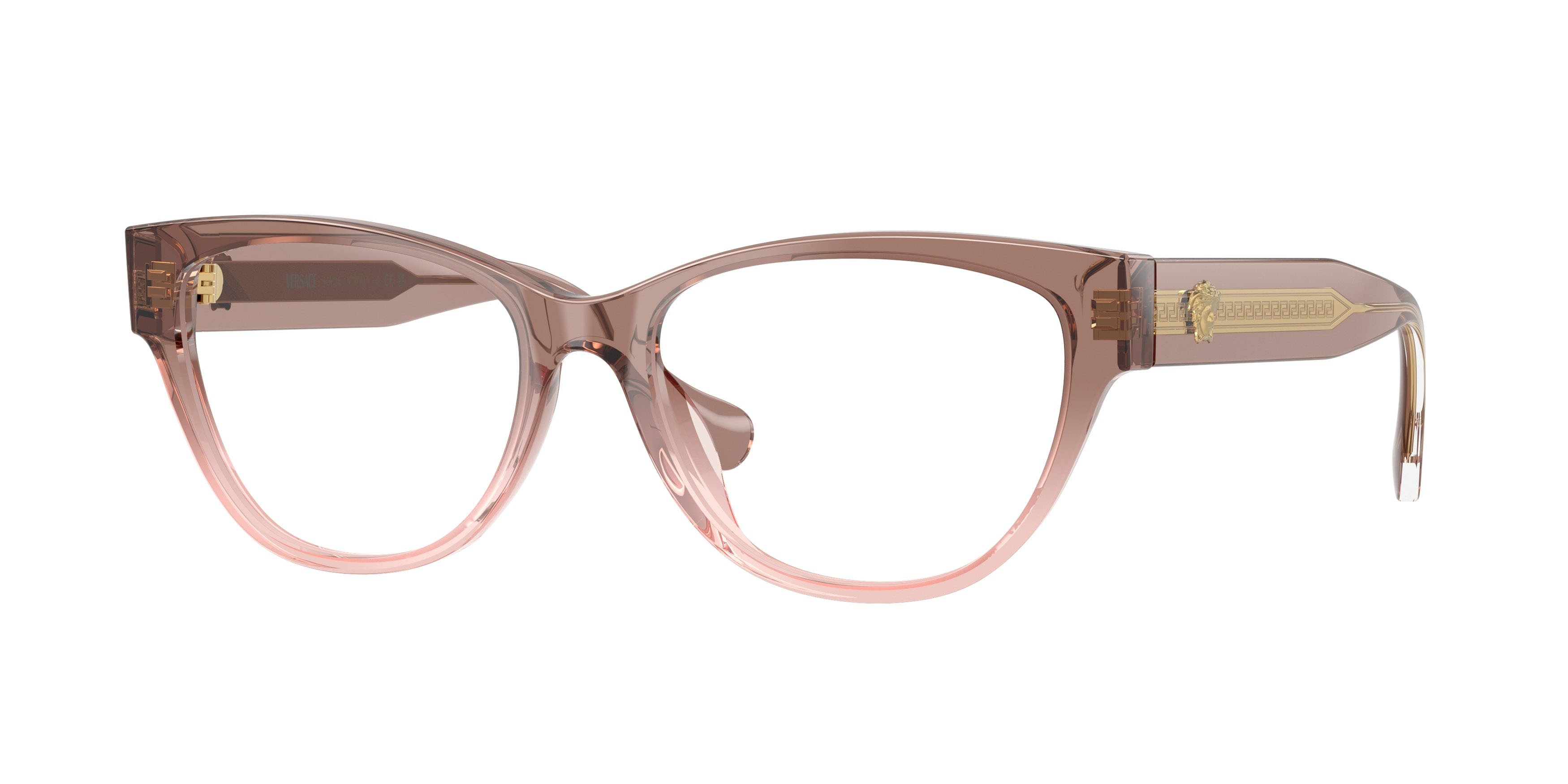 Eyeglasses Versace VE 3389U (5435) color marrone e blu maculato shape cat eye lenses lente demo
