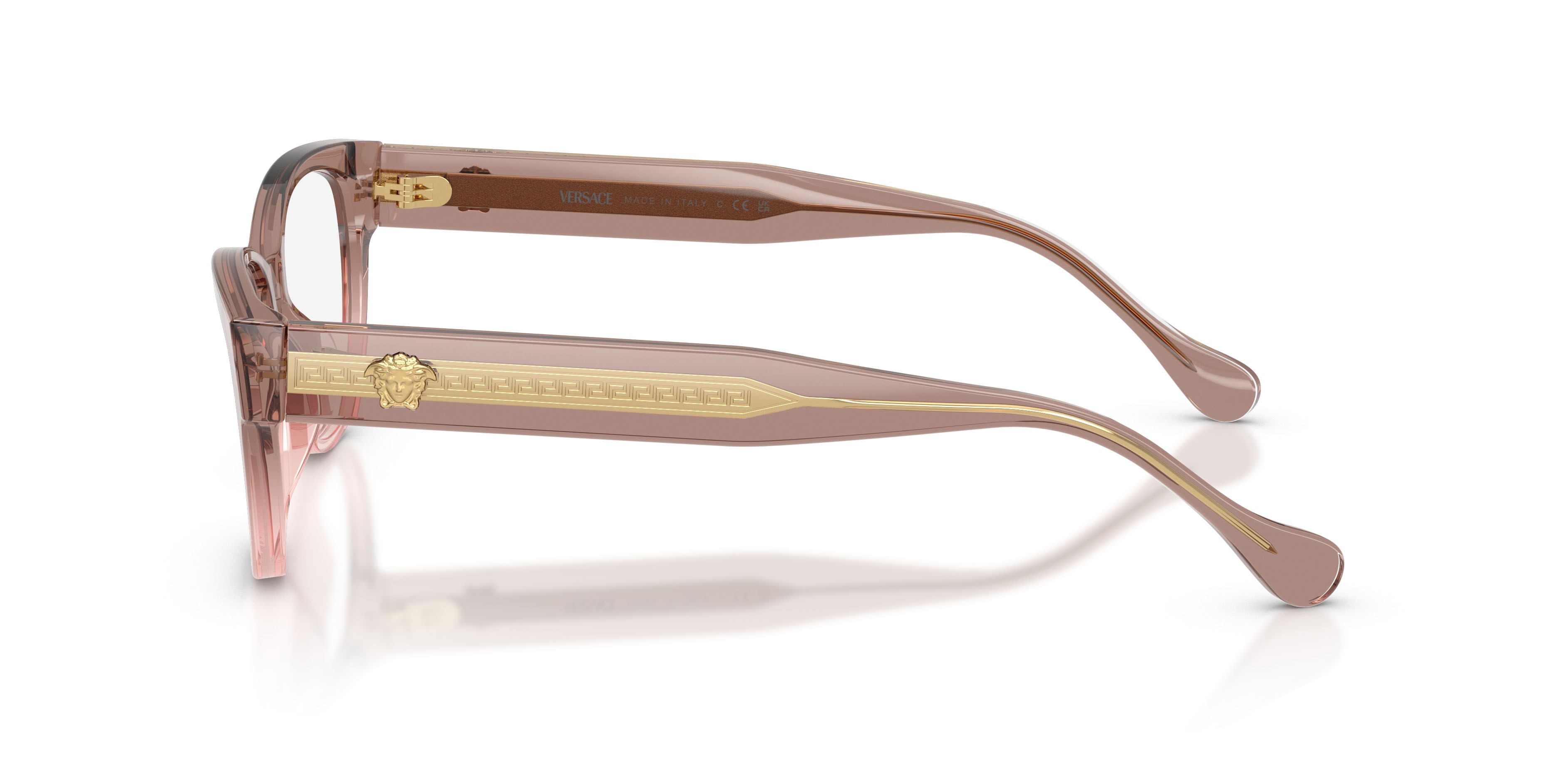 Eyeglasses Versace VE 3389U (5435) color marrone e blu maculato shape cat eye lenses lente demo