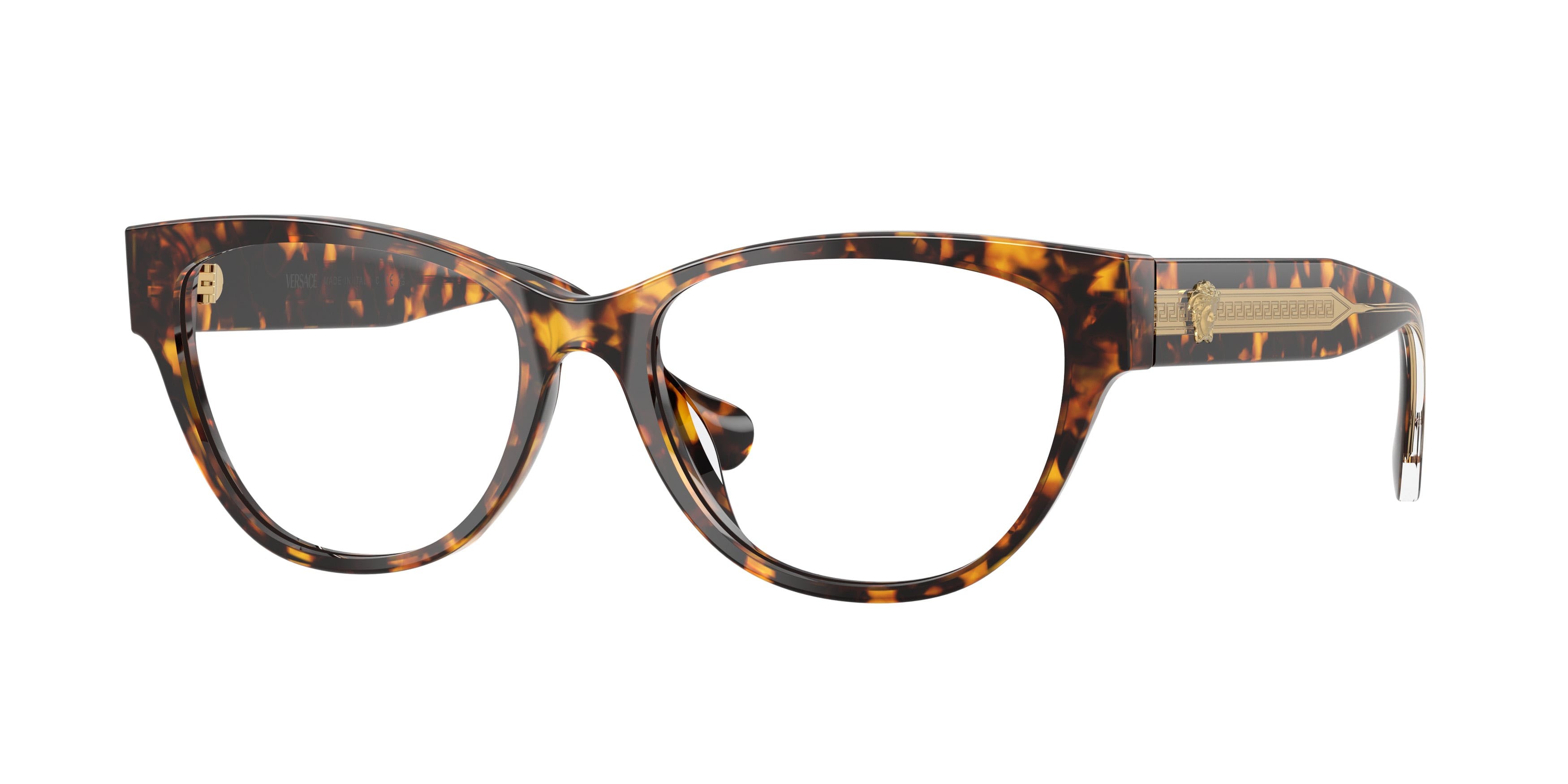Eyeglasses Versace VE 3389U (5514) color havana giallo shape cat eye lenses lente demo