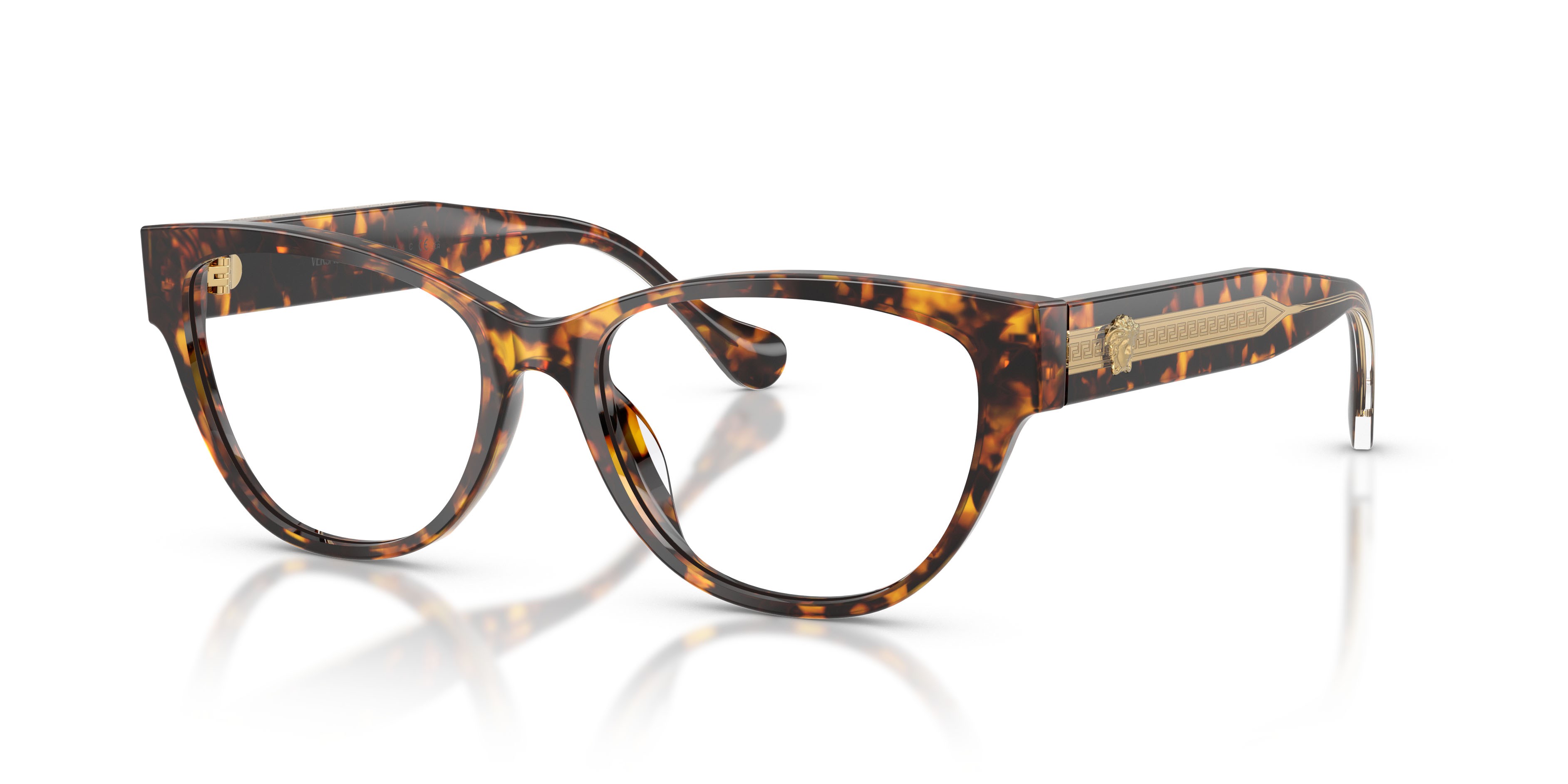 Eyeglasses Versace VE 3389U (5514) color havana giallo shape cat eye lenses lente demo