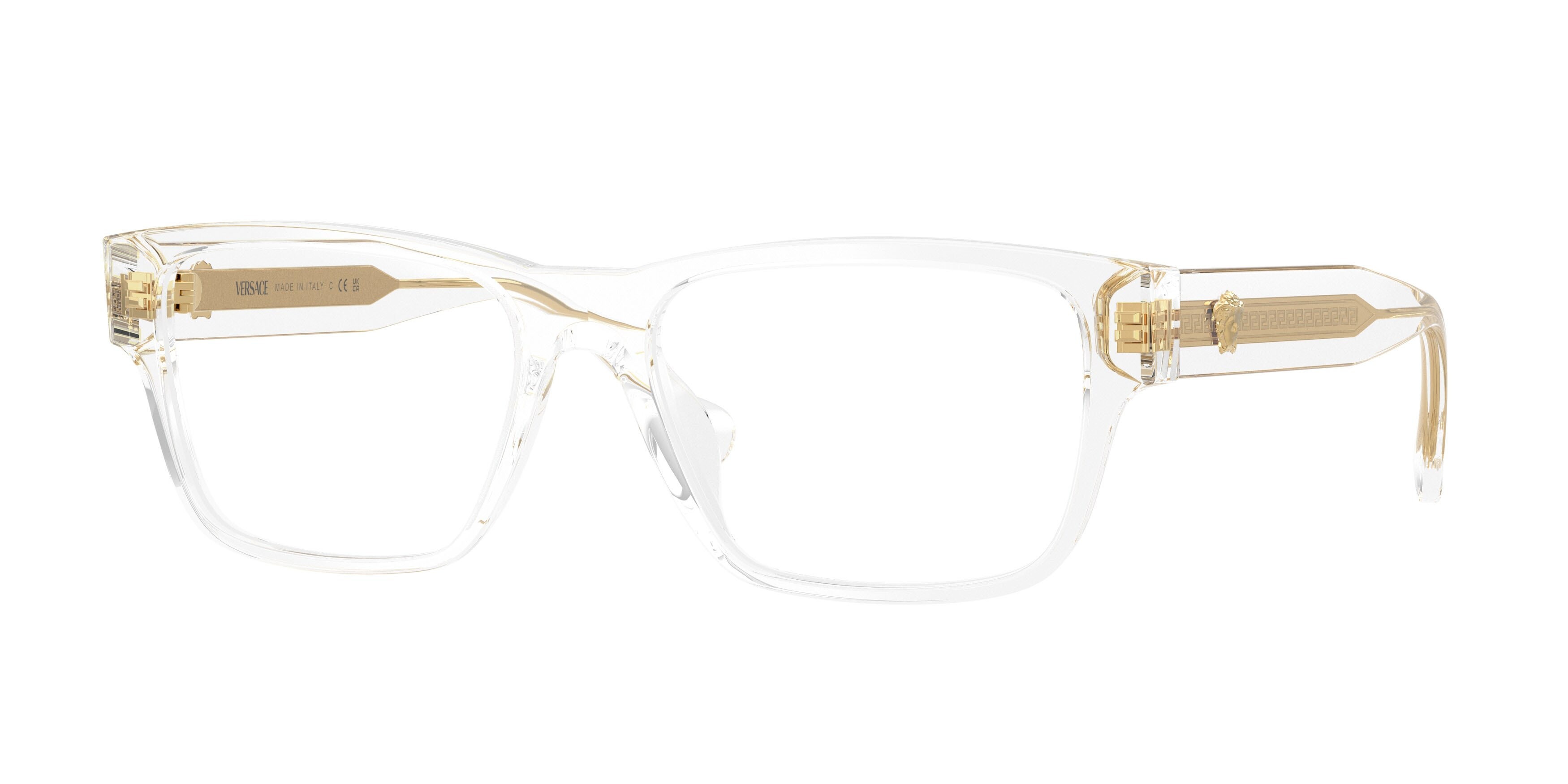 Eyeglasses Versace VE 3390U (148) color crystal trasparente shape rectangle lenses lente demo
