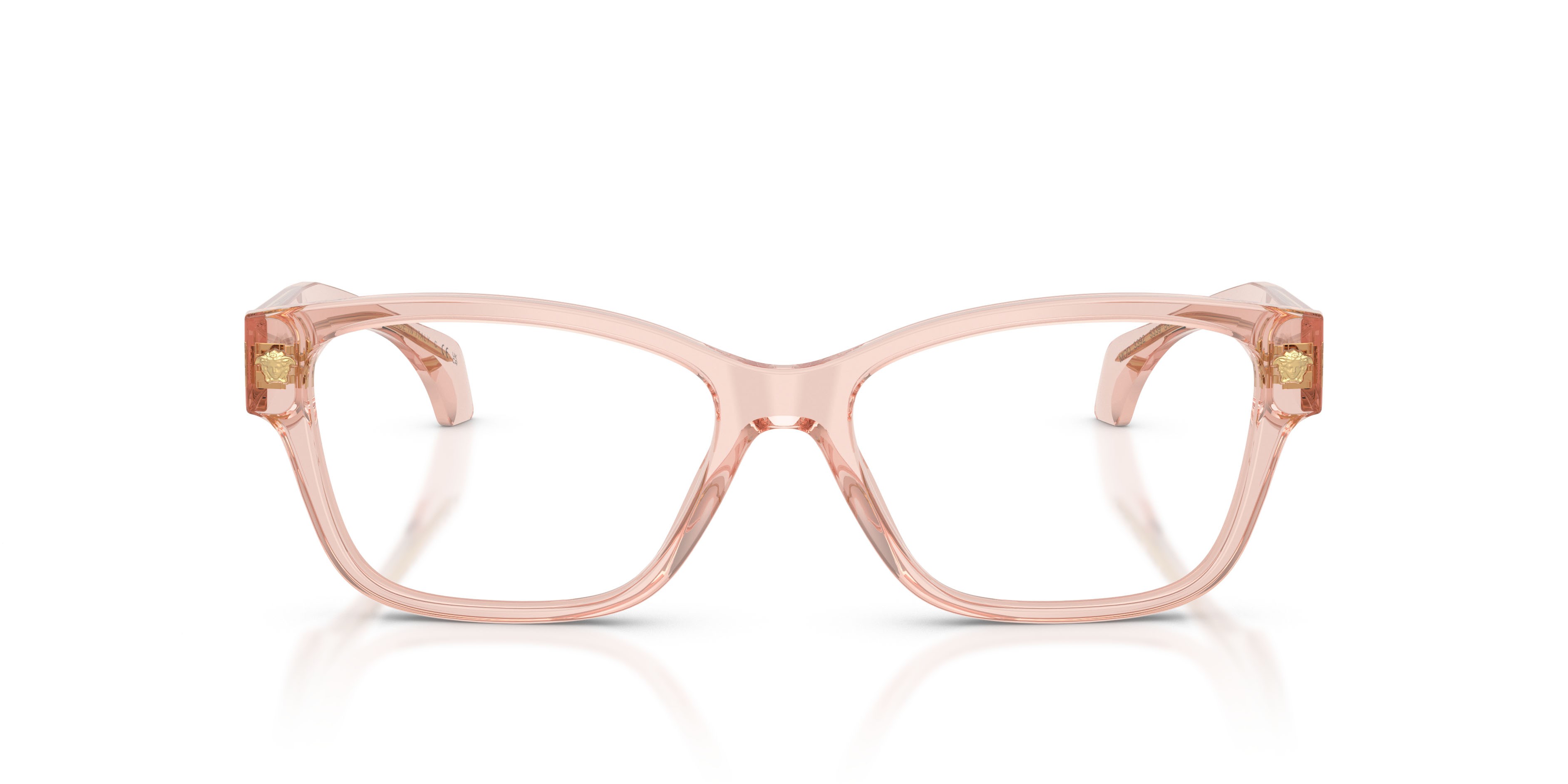 Eyeglasses Versace VE 3392 (5339) color rosa trasparente shape cat eye lenses lente demo