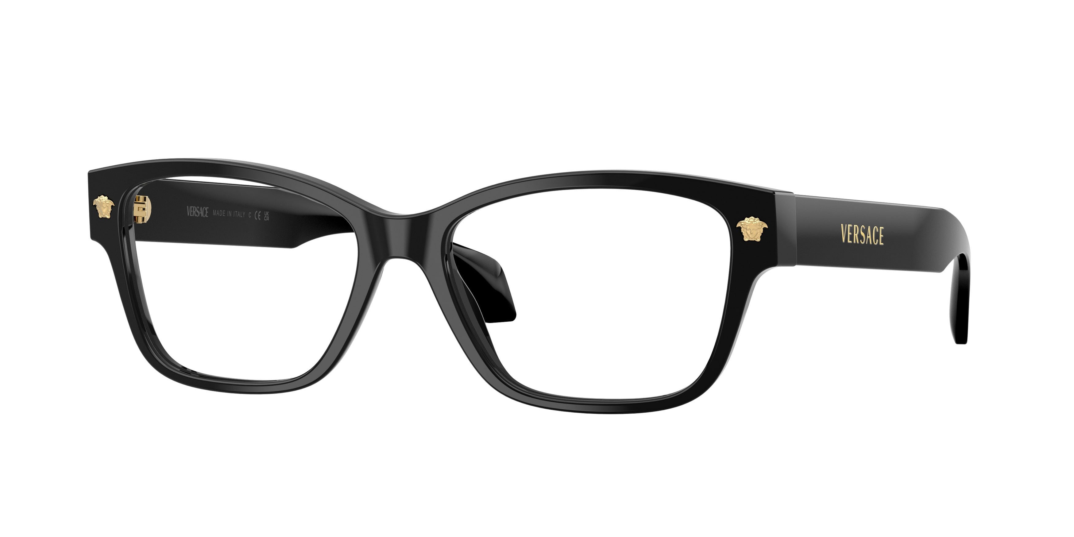 Occhiali da vista Versace VE 3392 (GB1) colore nero forma cat eye lenti lente demo