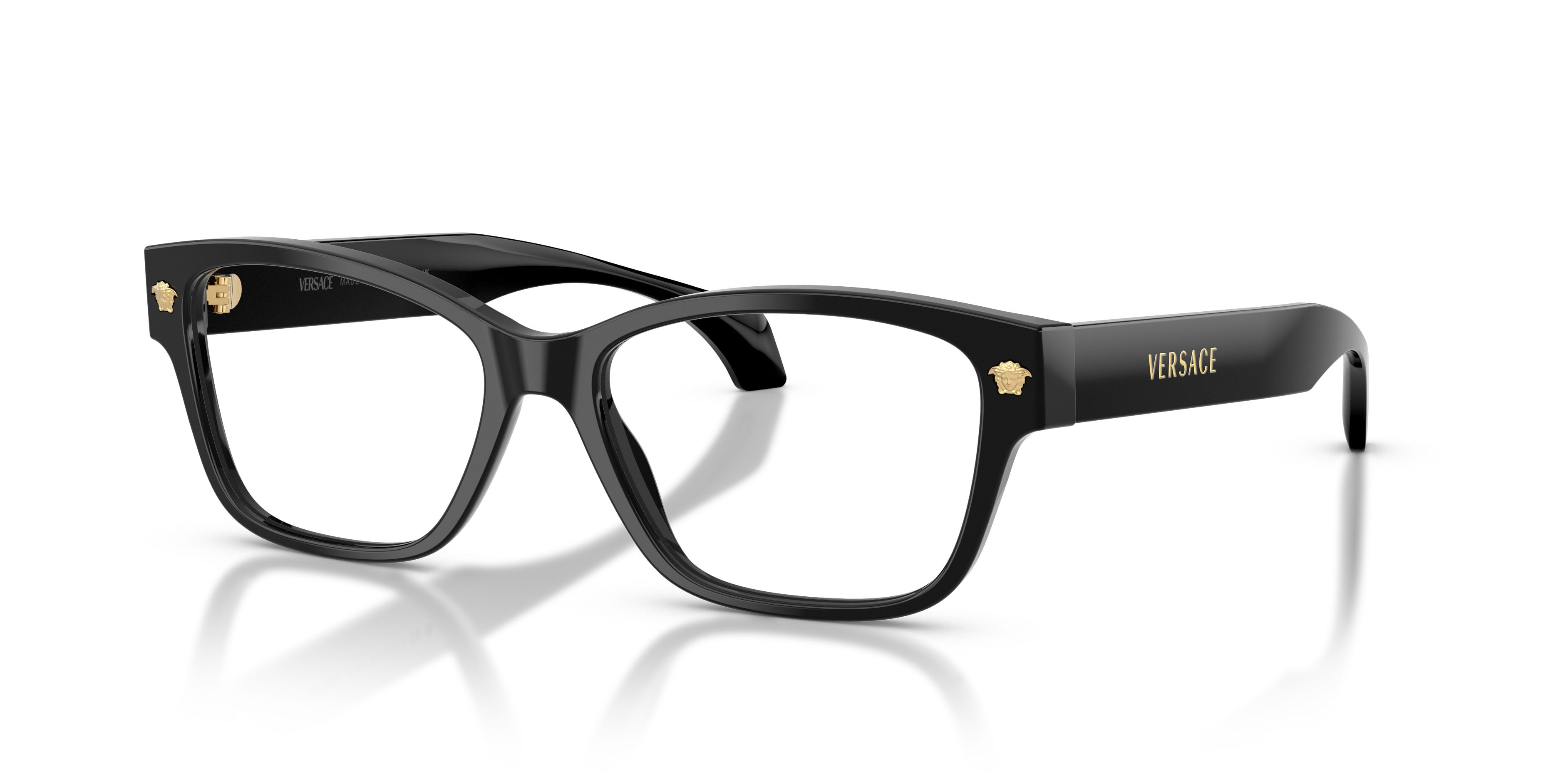 Occhiali da vista Versace VE 3392 (GB1) colore nero forma cat eye lenti lente demo