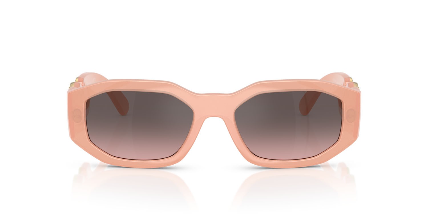 Occhiali da sole Versace VE 4361 (539258) colore nude opal forma irregolare lenti pink gradient grey flash silver