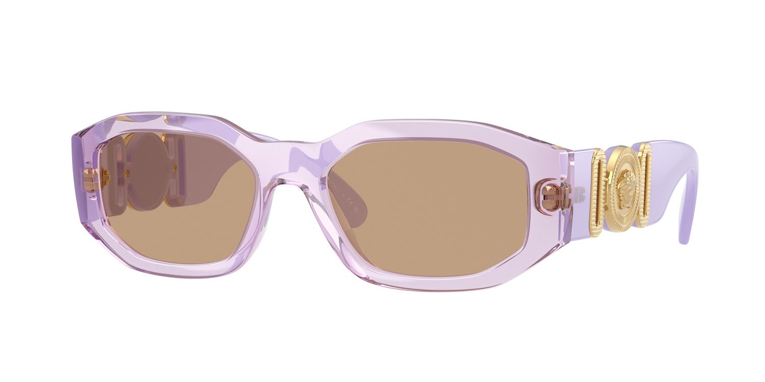 Occhiali da sole Versace VE 4361 (552663) colore lavanda trasparente forma irregolare lenti marrone chiaro