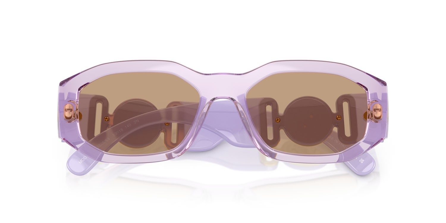 Occhiali da sole Versace VE 4361 (552663) colore lavanda trasparente forma irregolare lenti marrone chiaro