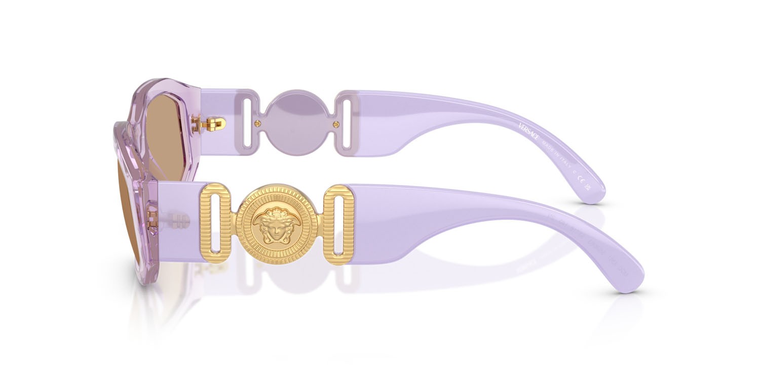 Occhiali da sole Versace VE 4361 (552663) colore lavanda trasparente forma irregolare lenti marrone chiaro