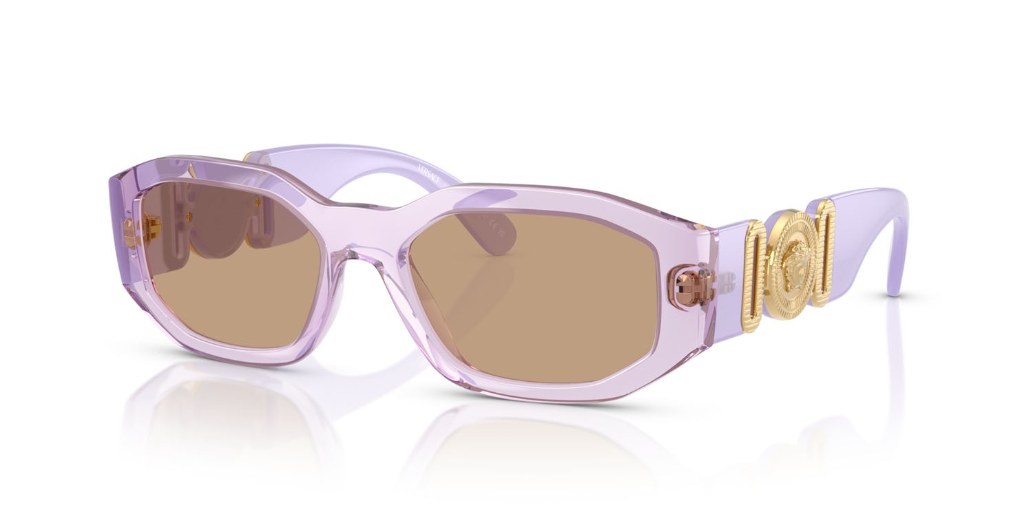 Occhiali da sole Versace VE 4361 (552663) colore lavanda trasparente forma irregolare lenti marrone chiaro