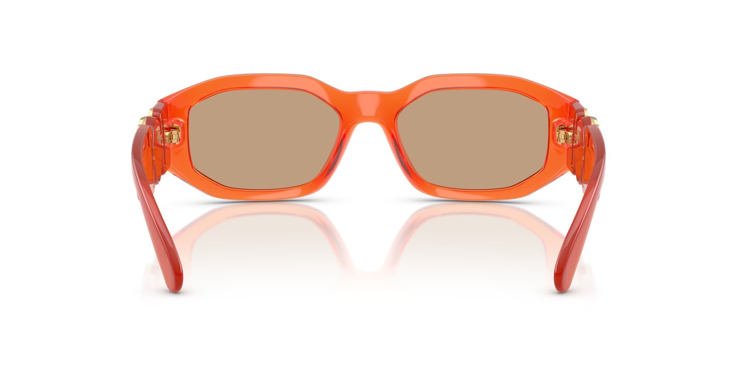 Occhiali da sole Versace VE 4361 (552763) colore papaya trasparente forma irregolare lenti marrone chiaro