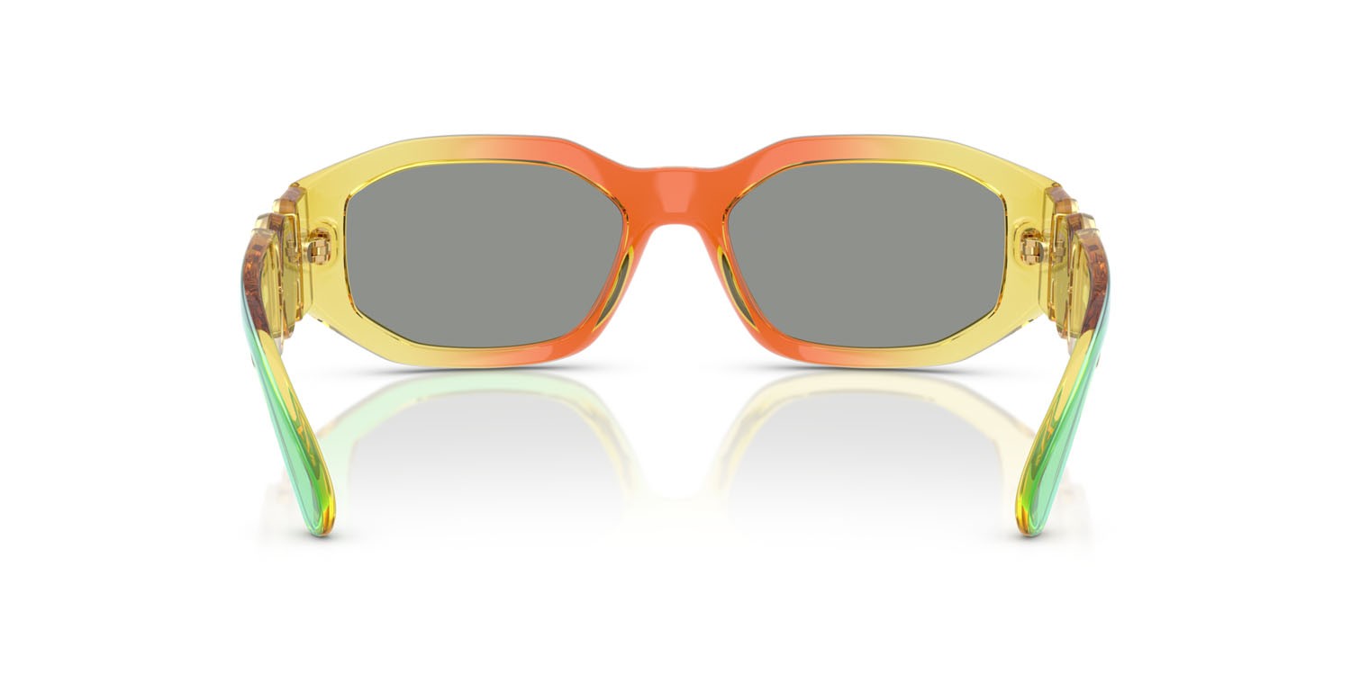 Occhiali da sole Versace VE 4361 (5530/1) colore giallo sfumato/rosso/verde forma irregolare lenti grigio