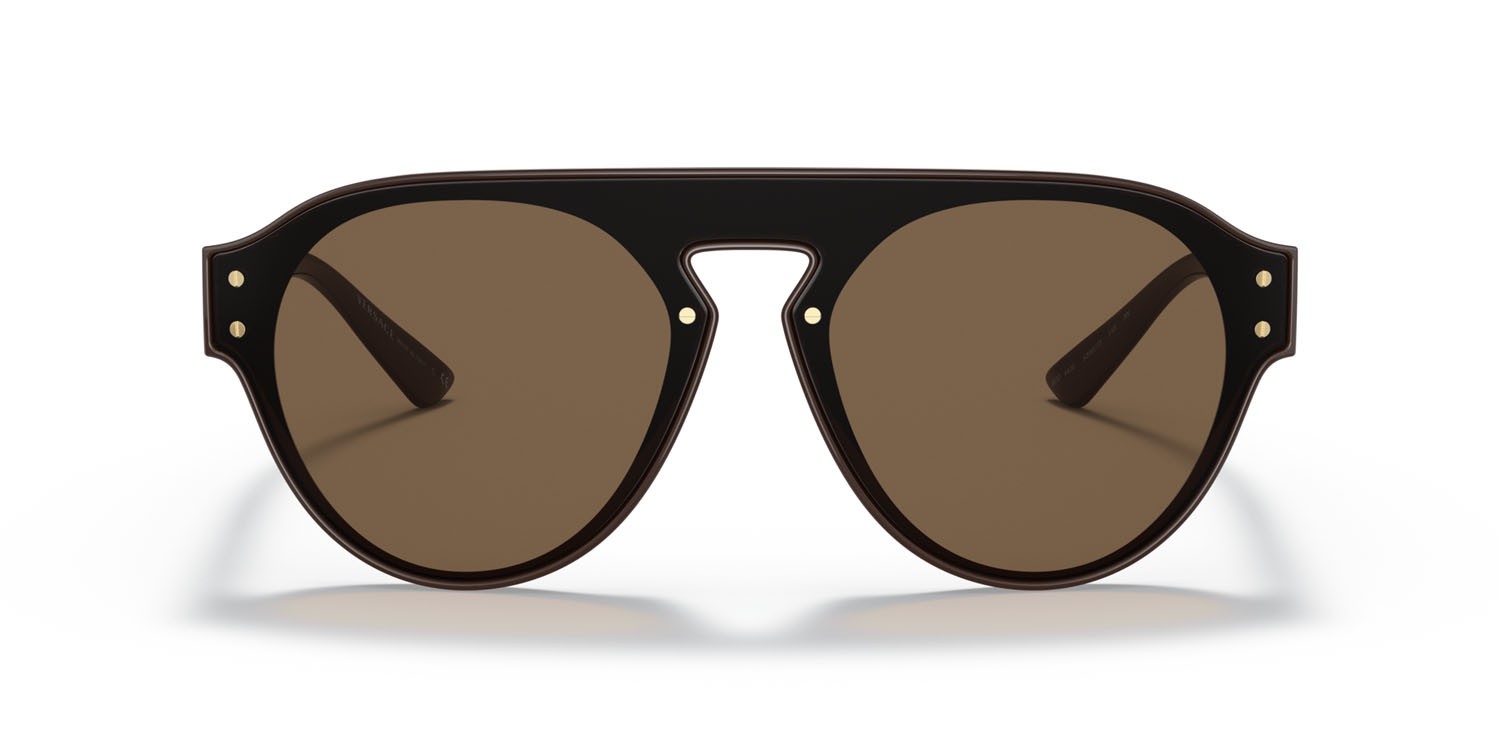 Sunglasses Versace VE 4420 (535673) color marrone shape pantos lenses marrone scuro
