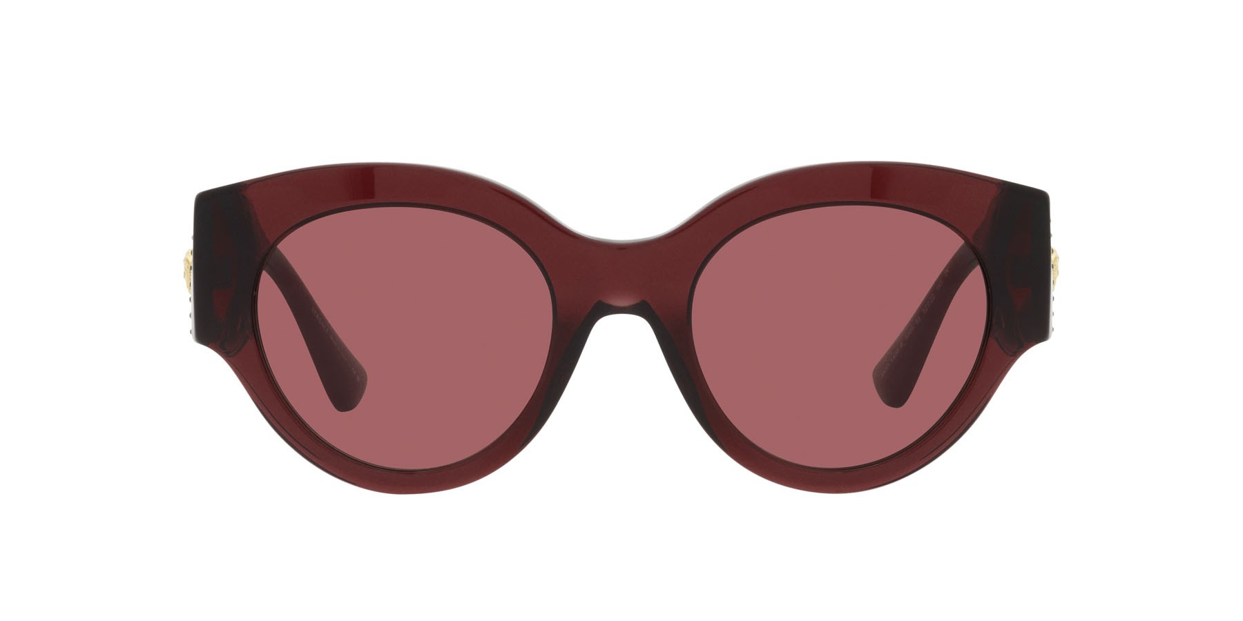 Sonnenbrillen Versace VE 4438B (538569) farbe transparent parade red form rund gläser violetto scuro