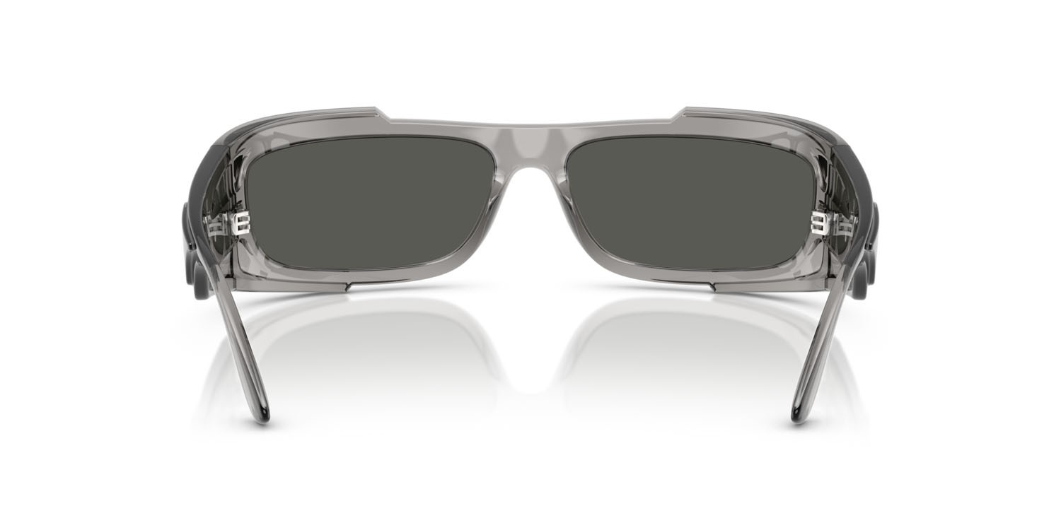 Occhiali da sole Versace VE 4446 (593/87) colore grigio trasparente forma rettangolare lenti grigio scuro
