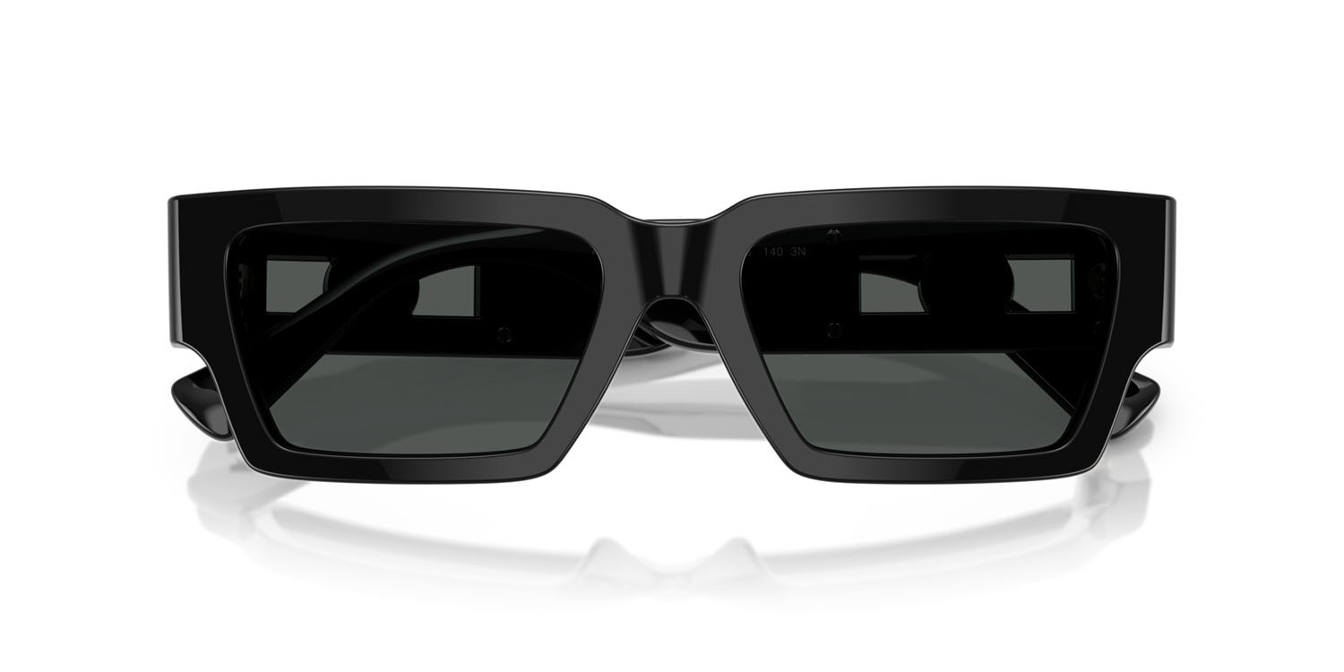 Occhiali da sole Versace VE 4459 (536087) colore nero forma rettangolare lenti grigio scuro