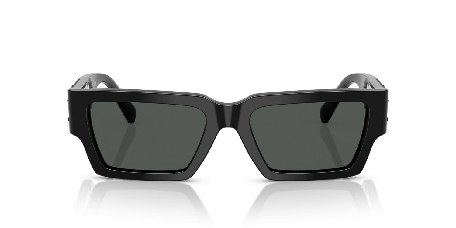 Occhiali da sole Versace VE 4459 (536087) colore nero forma rettangolare lenti grigio scuro
