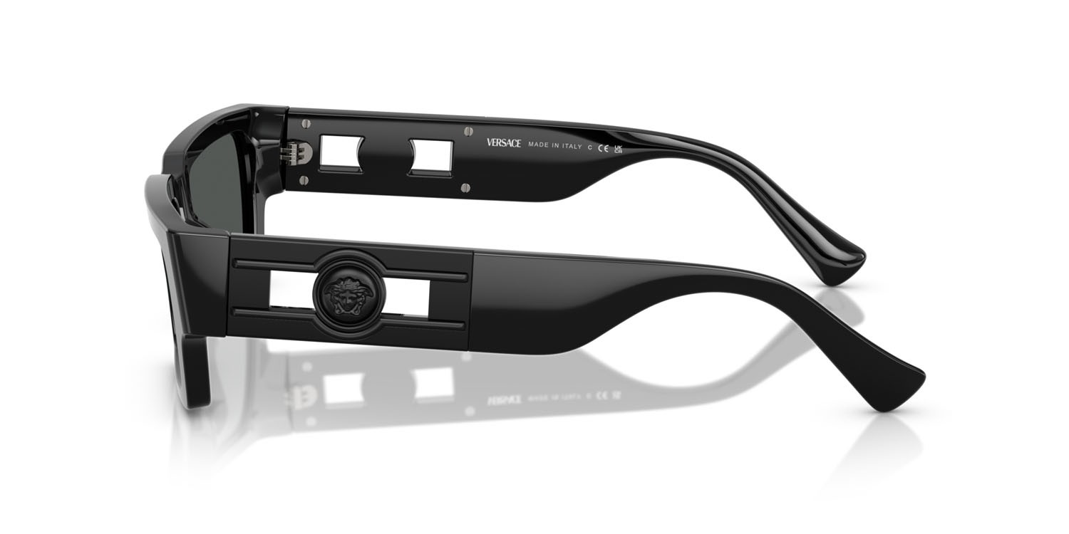 Occhiali da sole Versace VE 4459 (536087) colore nero forma rettangolare lenti grigio scuro