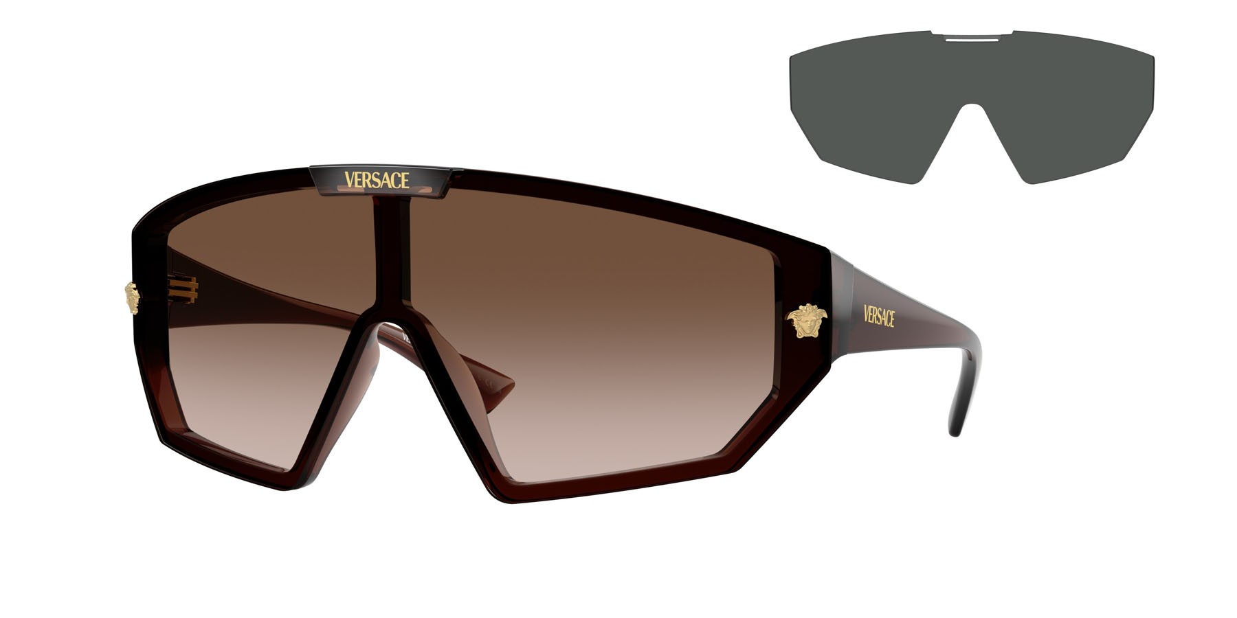 Occhiali da sole Versace VE 4461 (533213) colore marrone trasparente forma irregolare lenti marrone sfumato