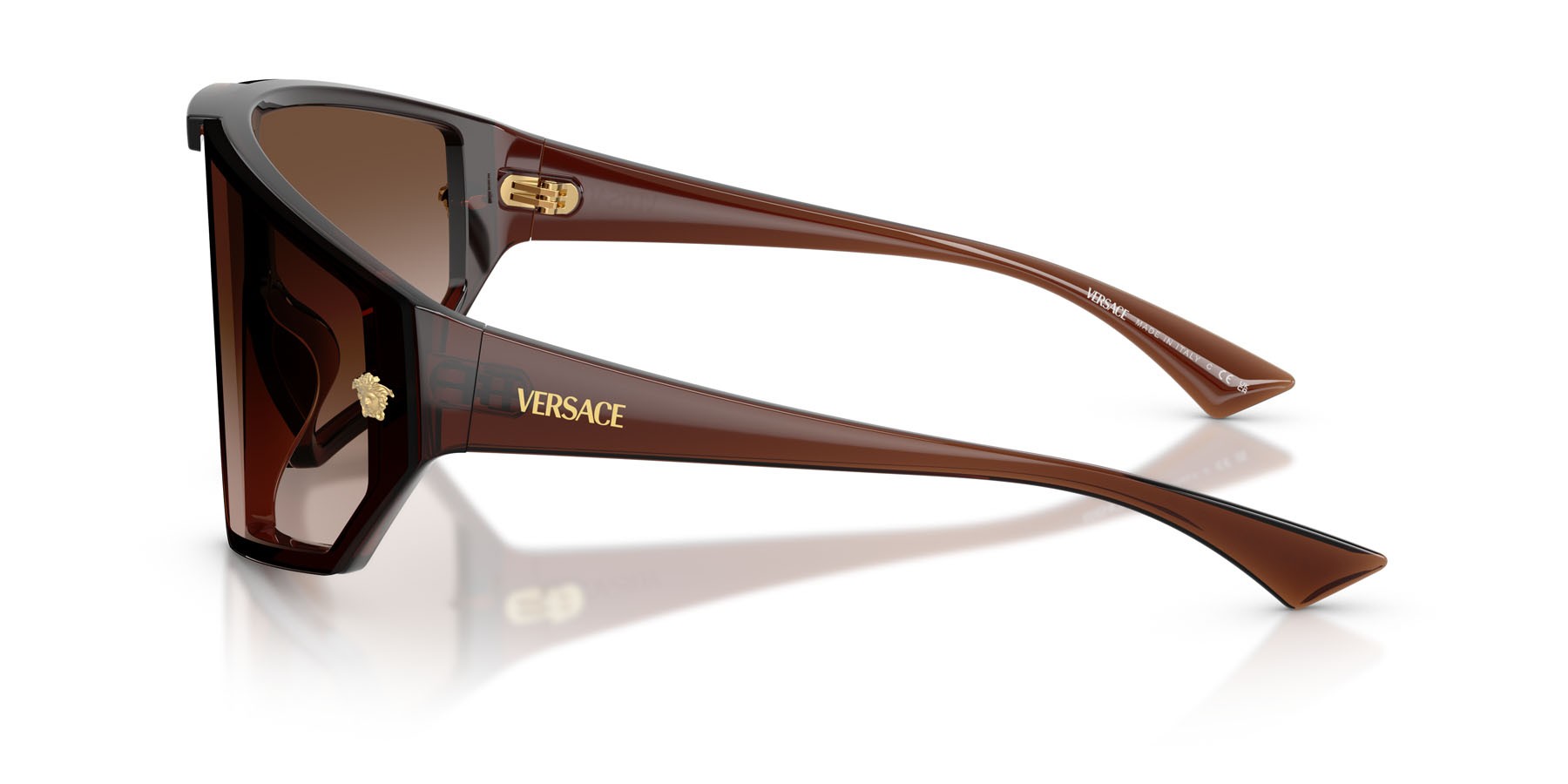 Occhiali da sole Versace VE 4461 (533213) colore marrone trasparente forma irregolare lenti marrone sfumato