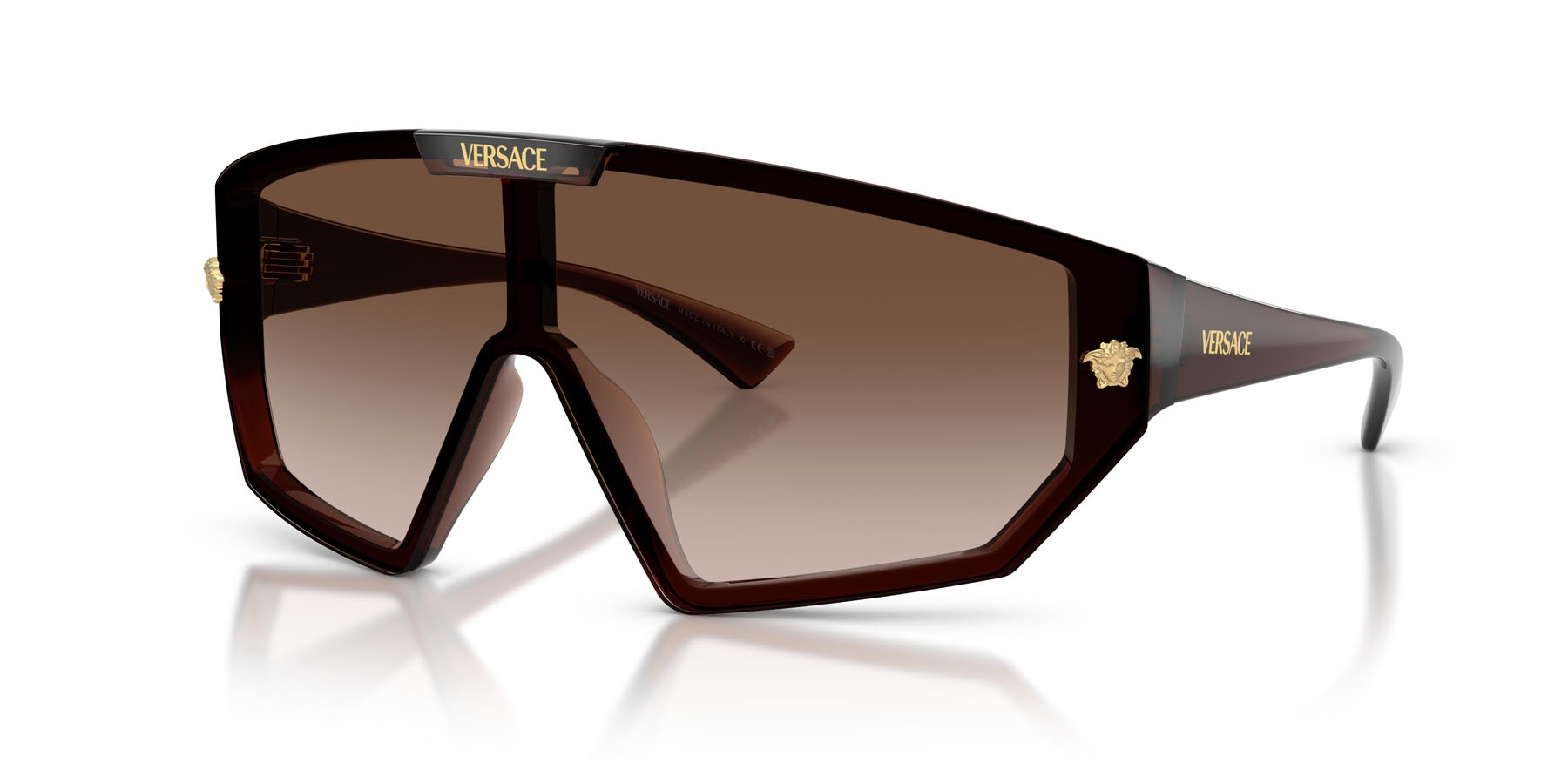 Occhiali da sole Versace VE 4461 (533213) colore marrone trasparente forma irregolare lenti marrone sfumato