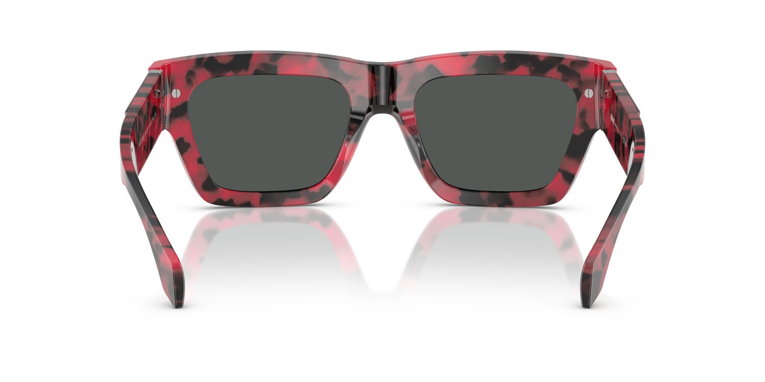 Occhiali da sole Versace VE 4464 (545787) colore nero top/rosso havana forma rettangolare lenti grigio scuro