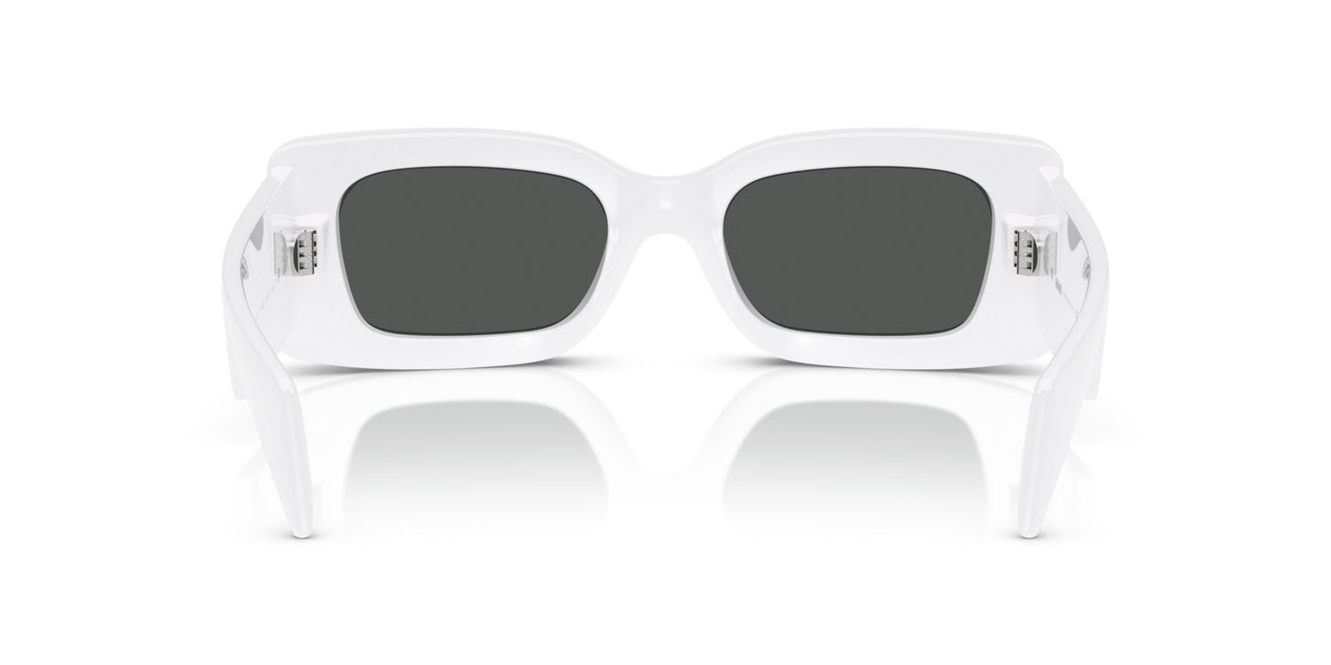 Occhiali da sole Versace VE 4474U (314/87) colore bianco forma rettangolare lenti grigio scuro