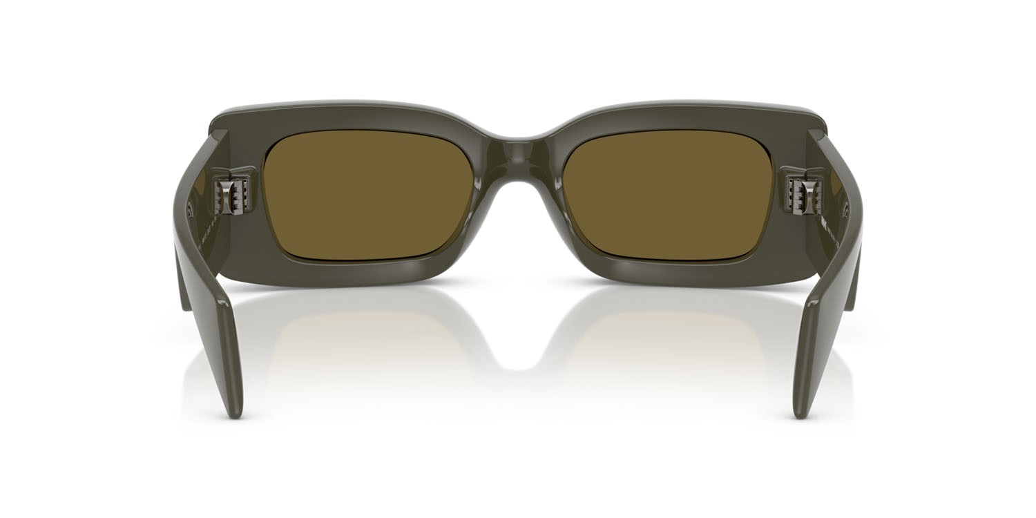 Occhiali da sole Versace VE 4474U (549173) colore verde oliva scuro forma rettangolare lenti marrone scuro