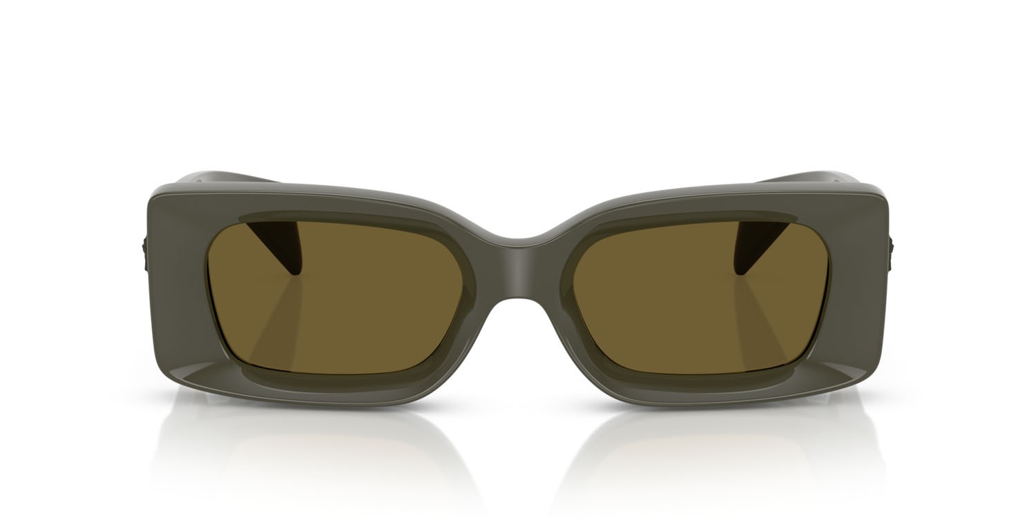 Occhiali da sole Versace VE 4474U (549173) colore verde oliva scuro forma rettangolare lenti marrone scuro