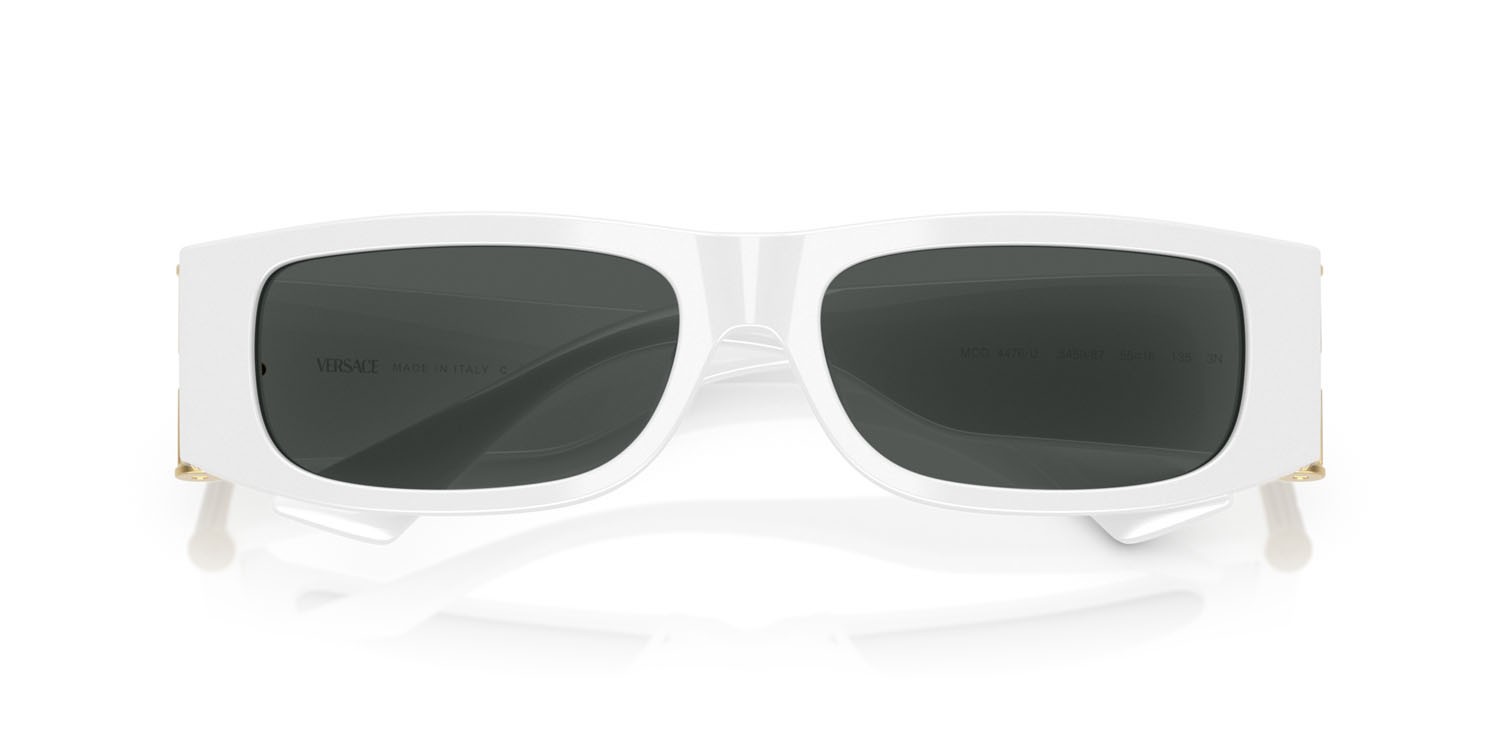 Occhiali da sole Versace VE 4476U (545987) colore bianco forma rettangolare lenti grigio scuro
