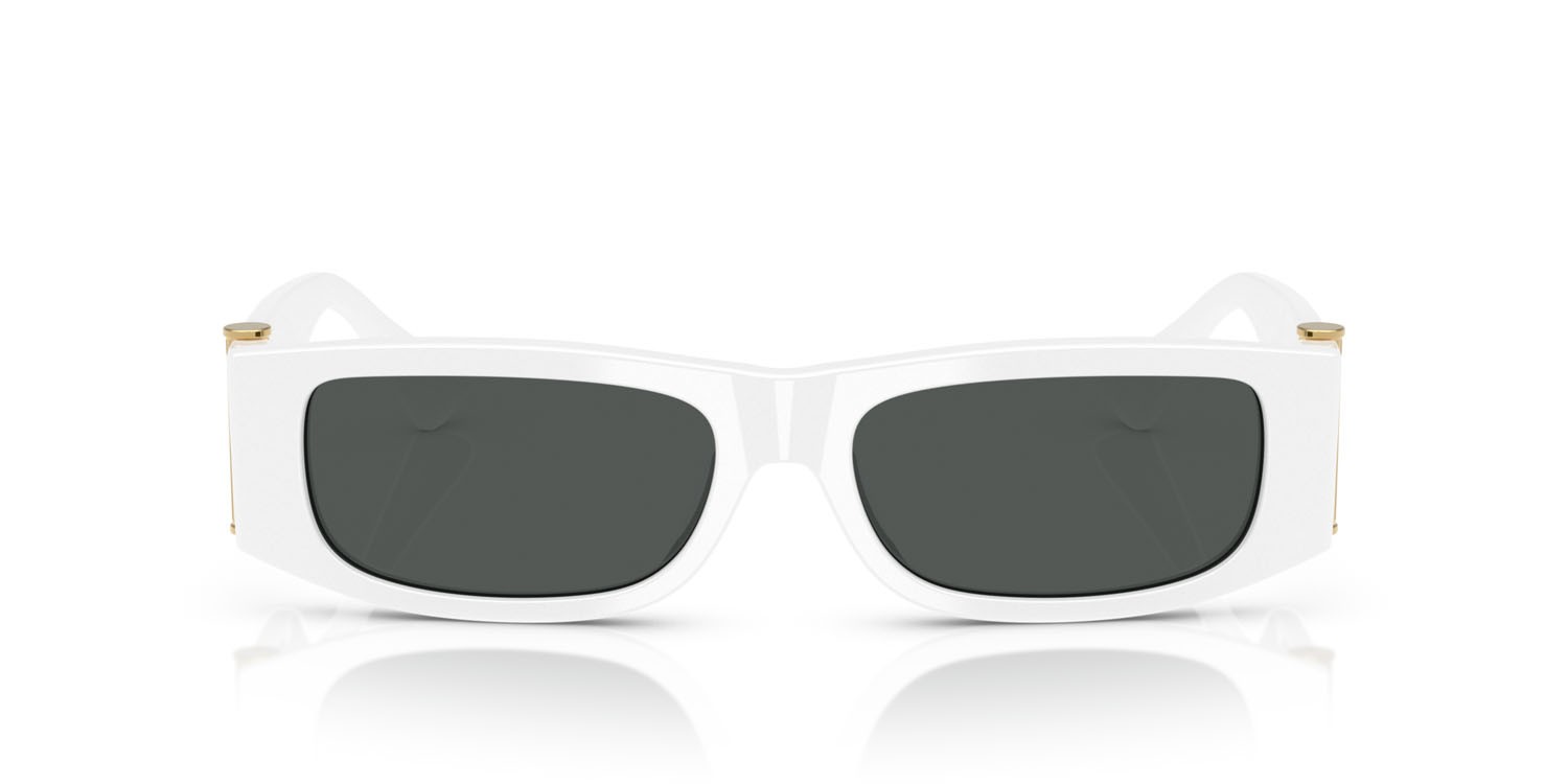 Occhiali da sole Versace VE 4476U (545987) colore bianco forma rettangolare lenti grigio scuro