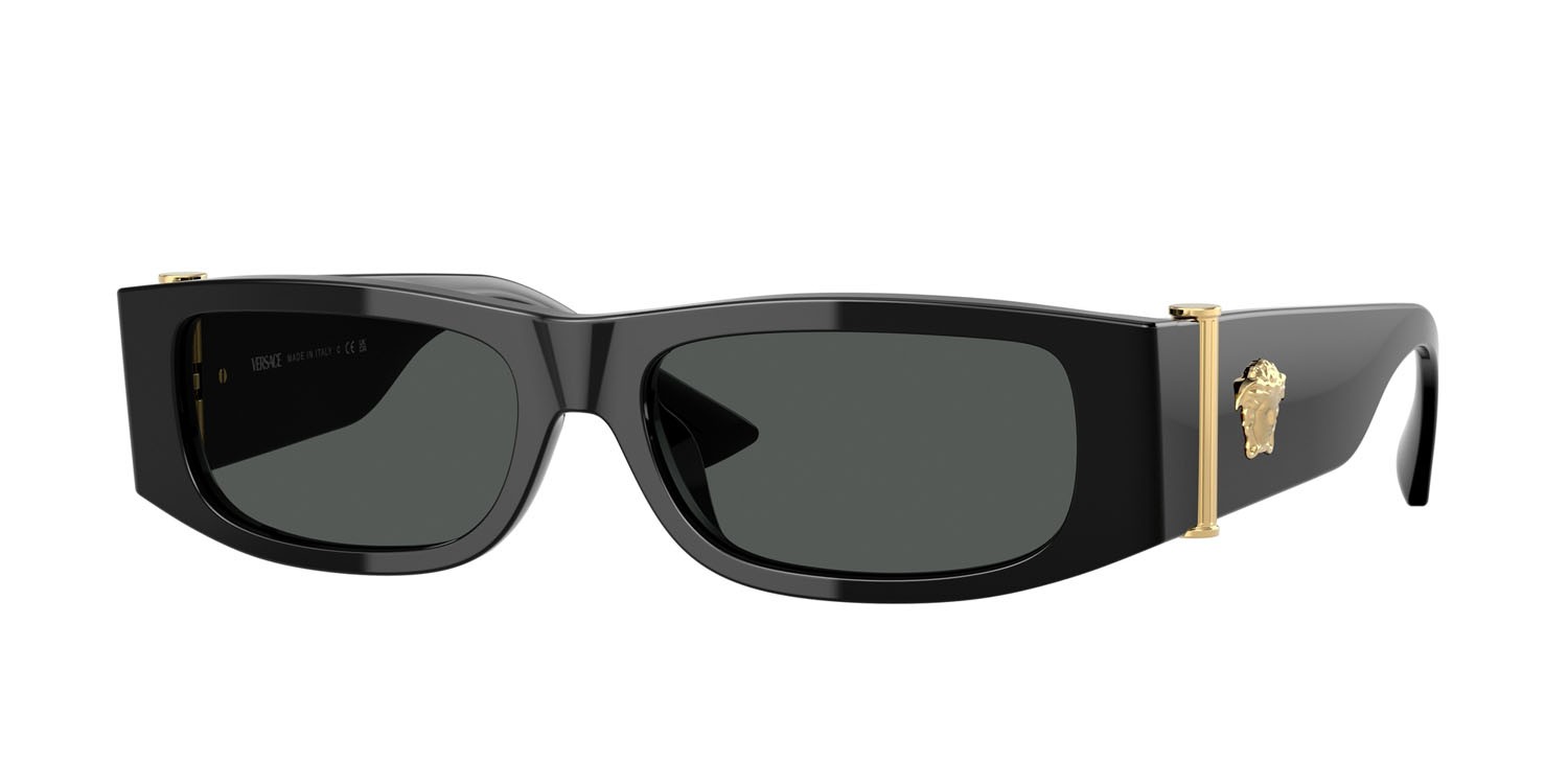 Sunglasses Versace VE 4476U (GB1/87) color nero shape rectangle lenses grigio scuro