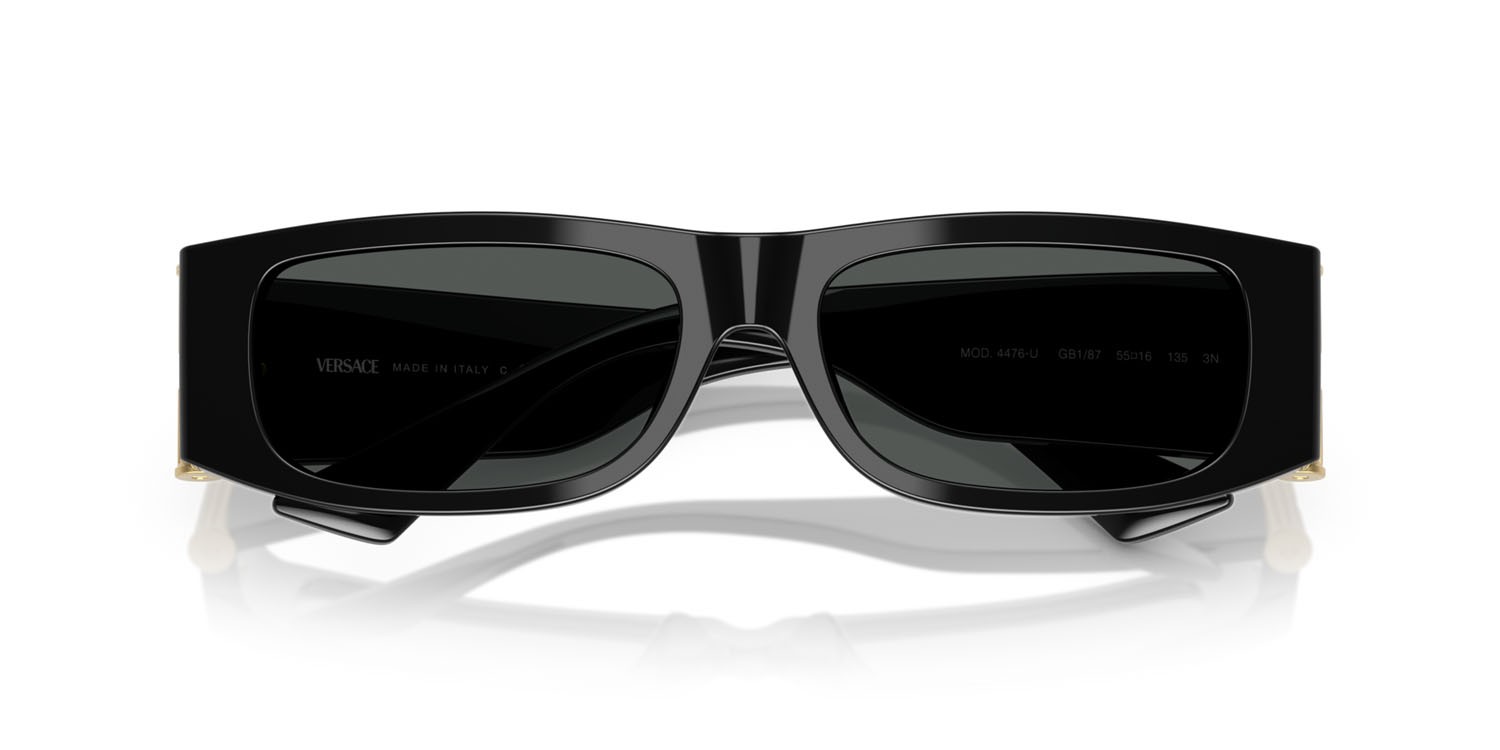 Sunglasses Versace VE 4476U (GB1/87) color nero shape rectangle lenses grigio scuro
