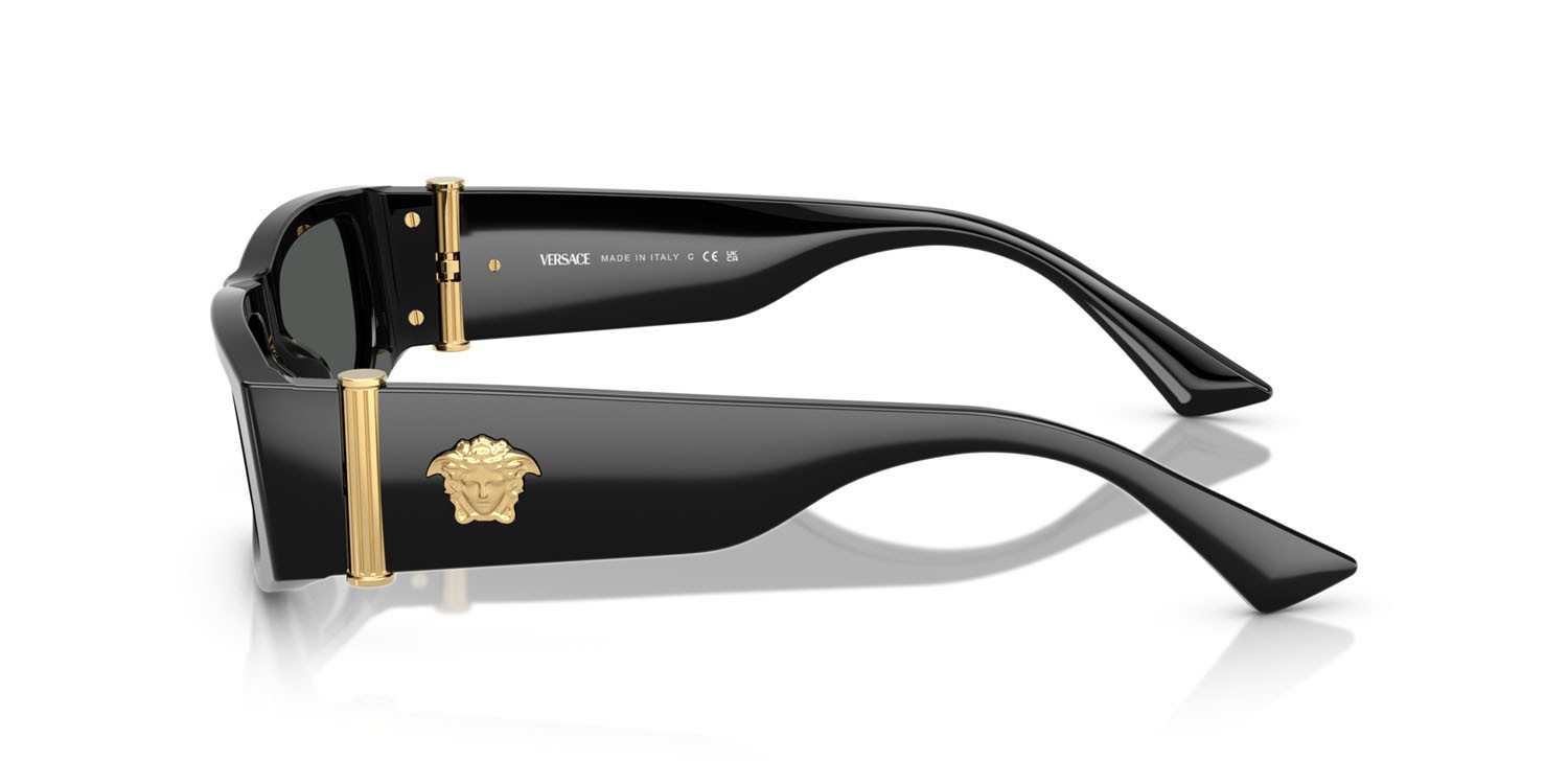 Sunglasses Versace VE 4476U (GB1/87) color nero shape rectangle lenses grigio scuro