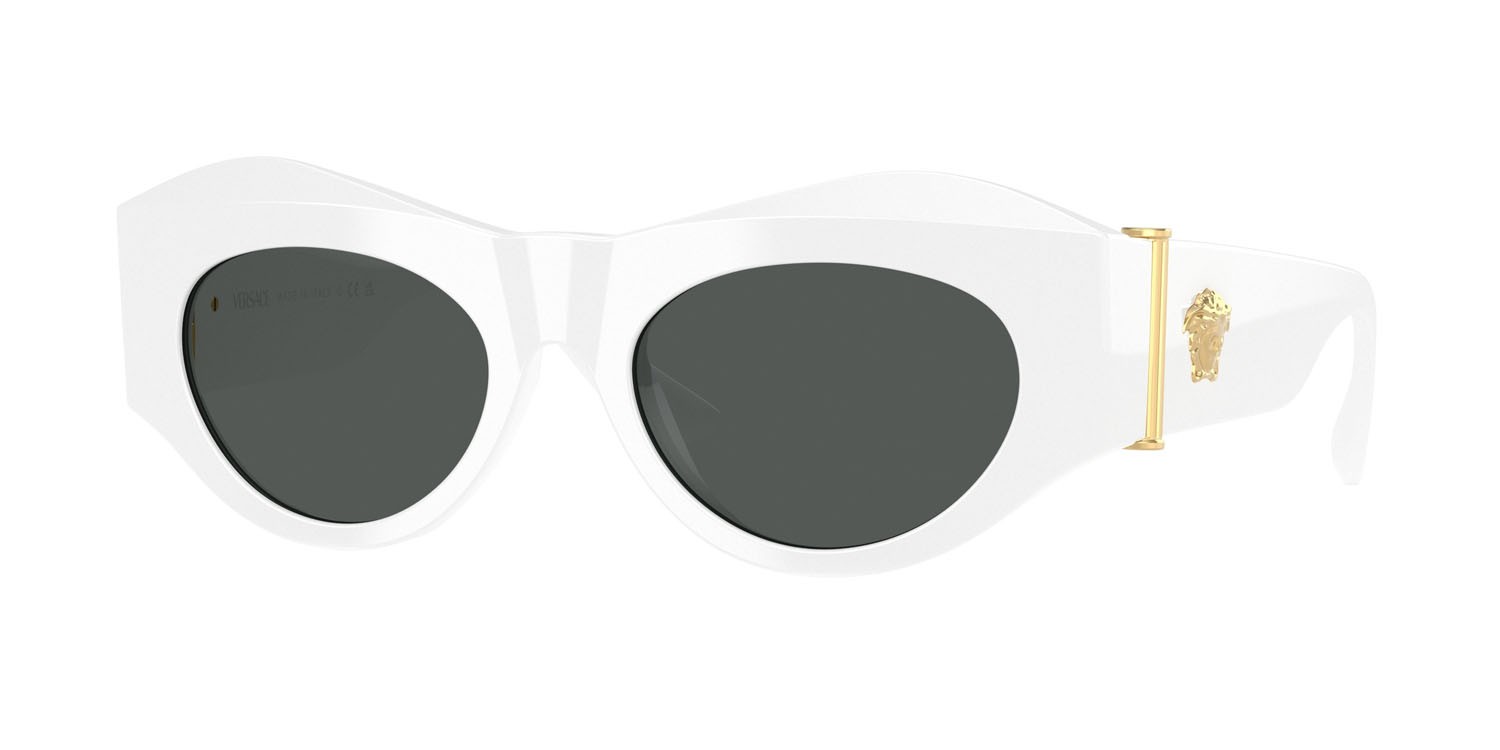 Occhiali da sole Versace VE 4477U (545987) colore bianco forma irregolare lenti grigio scuro