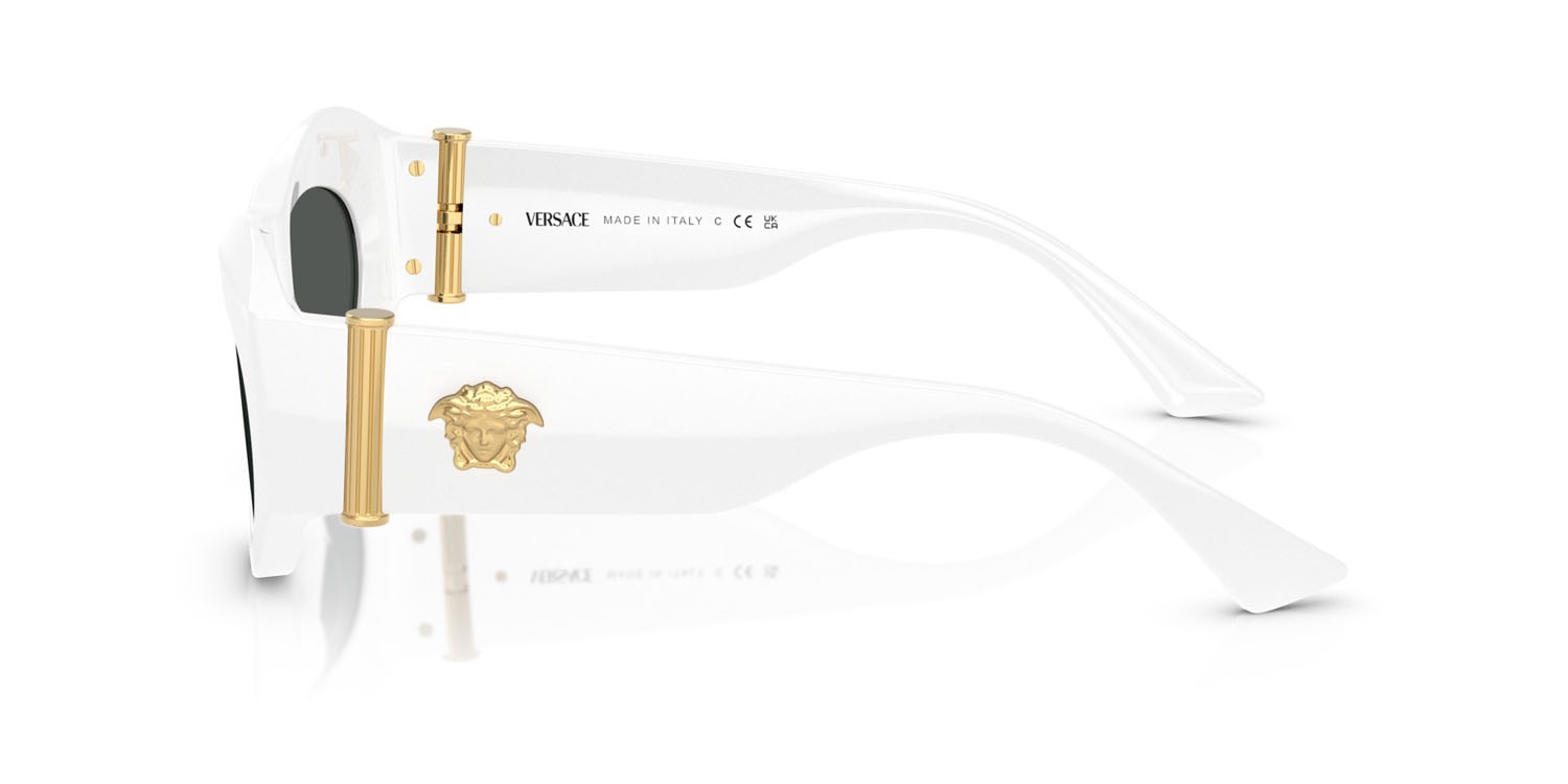 Occhiali da sole Versace VE 4477U (545987) colore bianco forma irregolare lenti grigio scuro