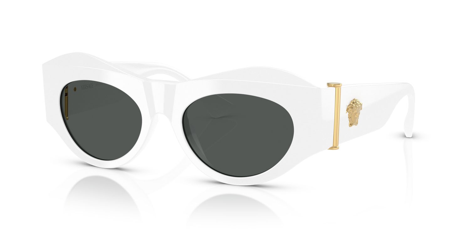 Occhiali da sole Versace VE 4477U (545987) colore bianco forma irregolare lenti grigio scuro